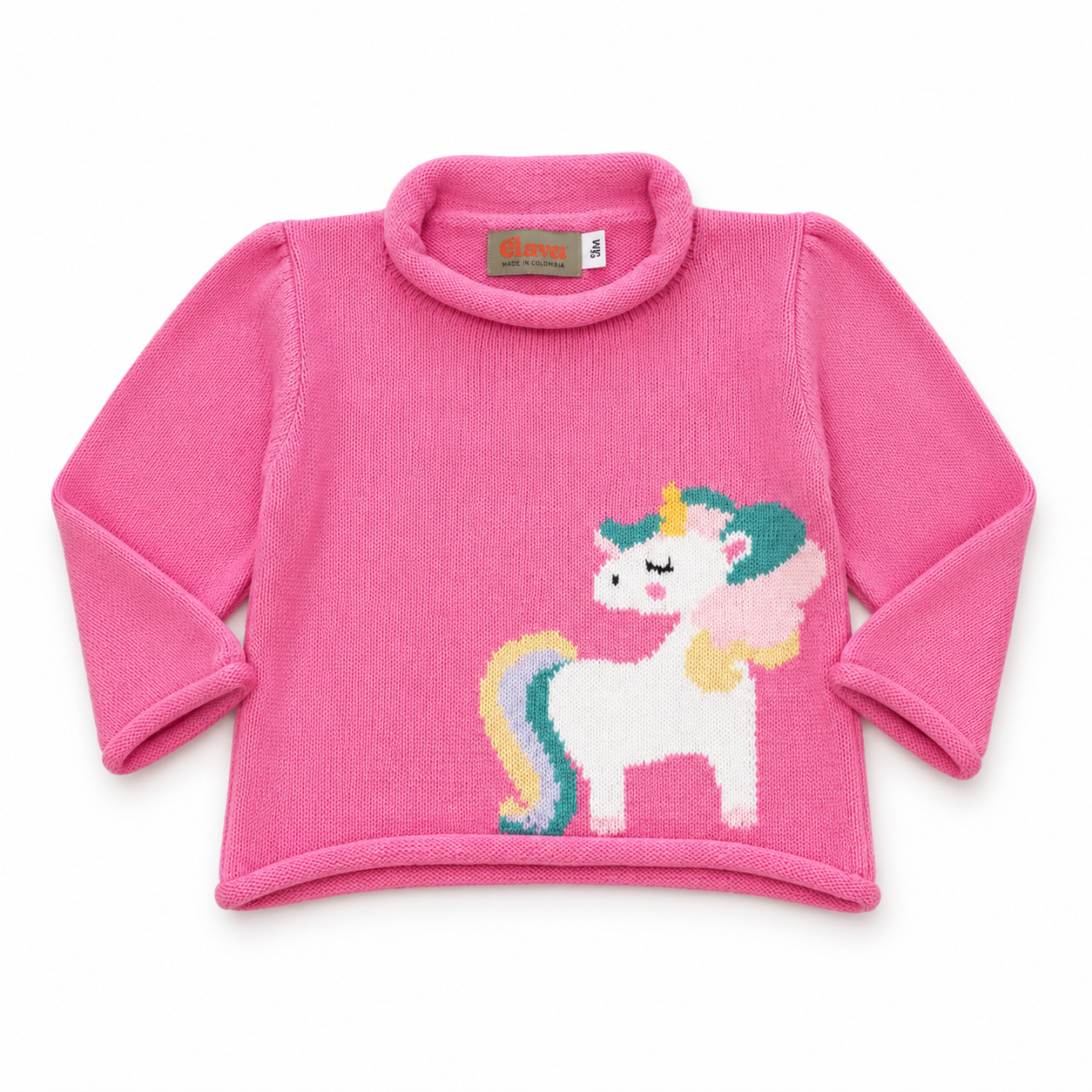 Bubblegum Unicorn Roll Neck Sweater