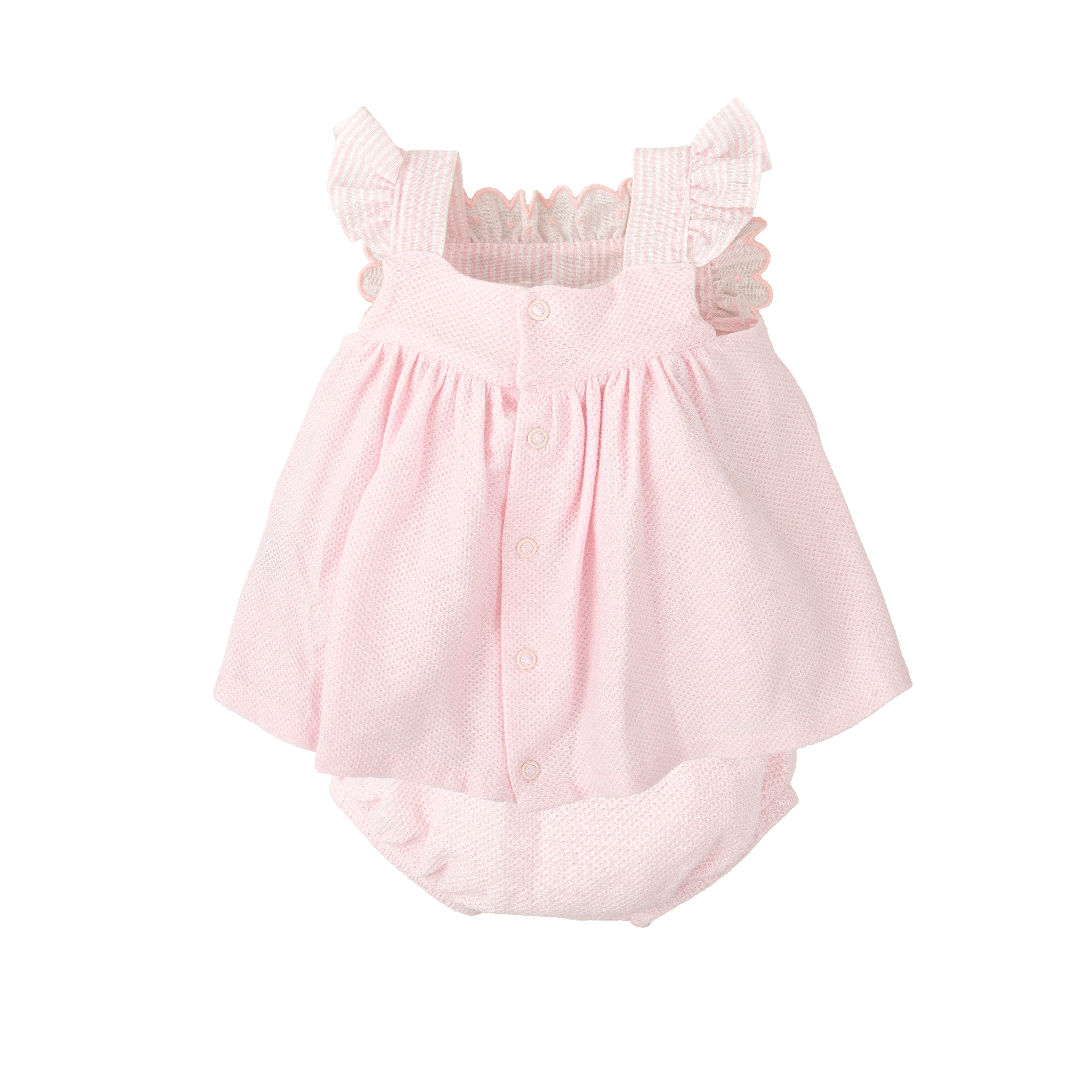 Pink Stripe Bib Diaper Set (Toddler)