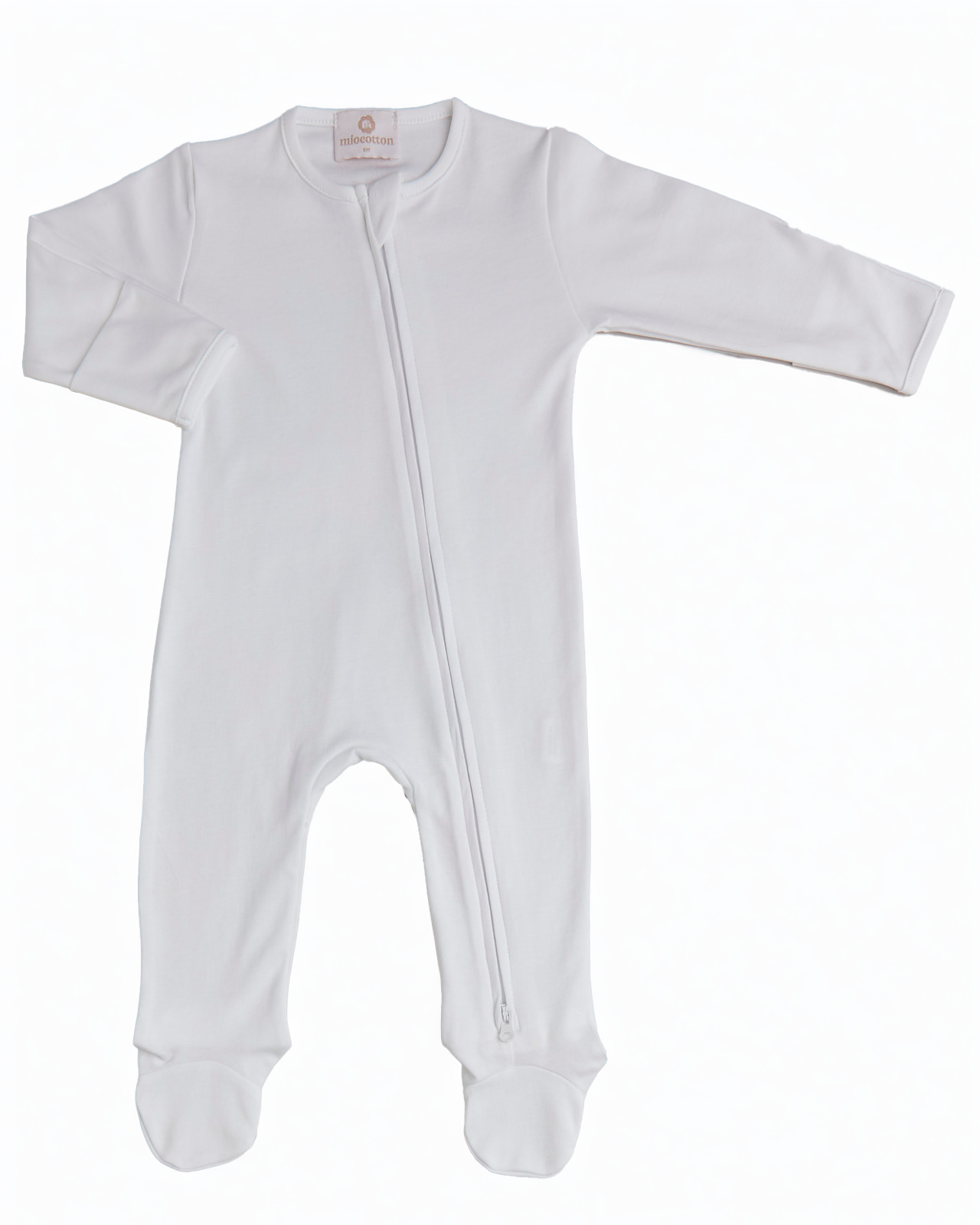 Indigo Zip Footie-White/Blue/Pistachio