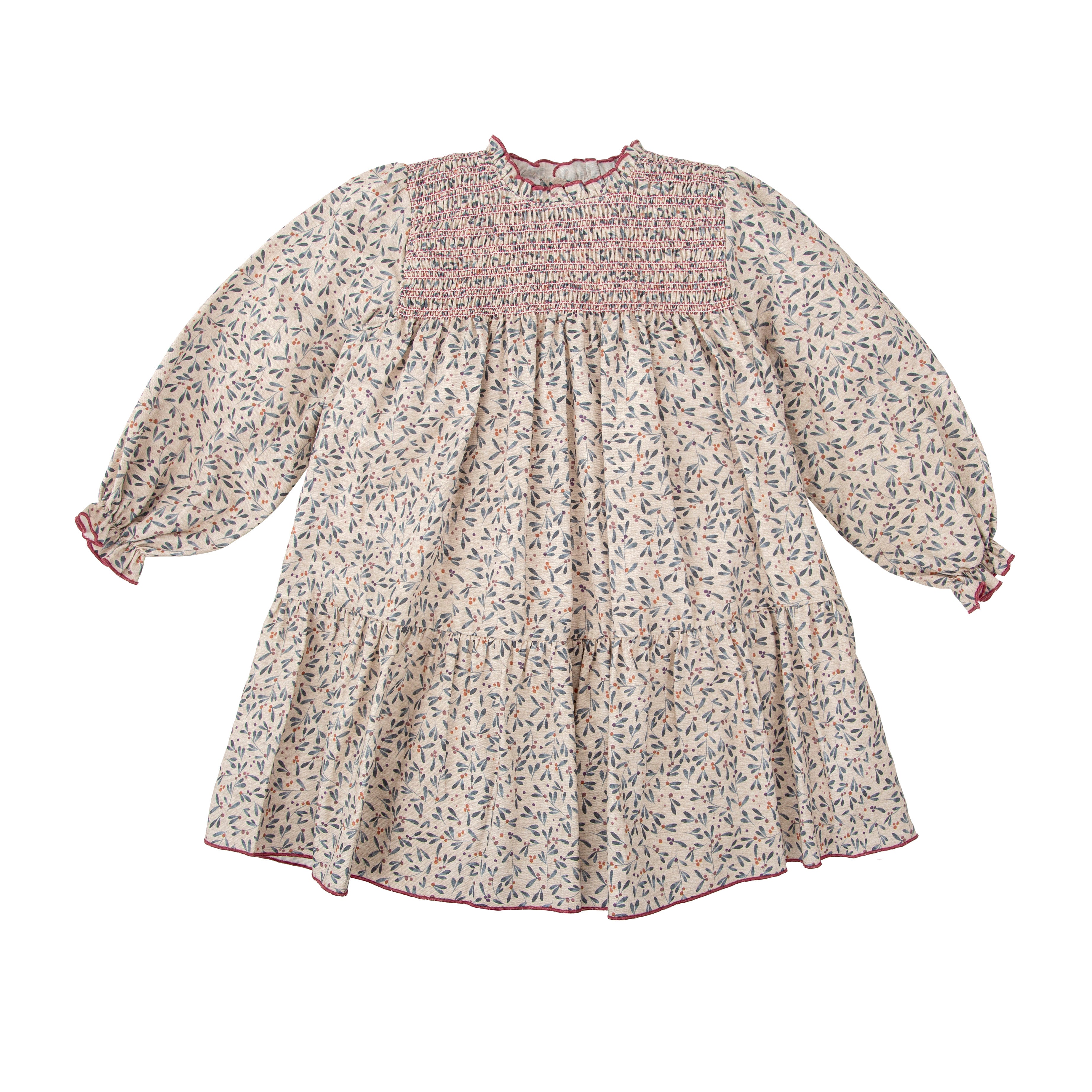 Leafy Smocked Top Dress