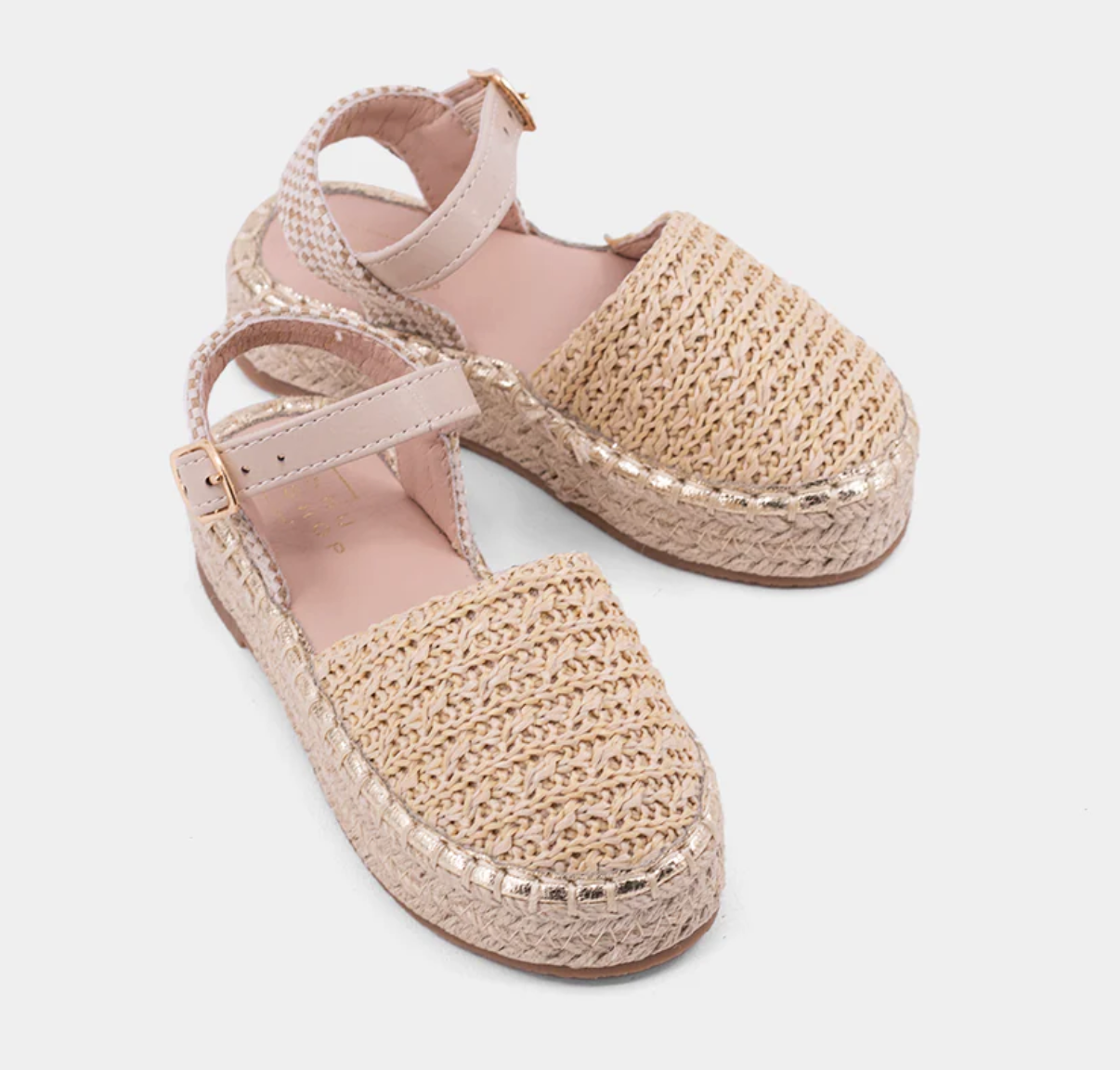 Big Kid Alyssa Natural Woven Flat