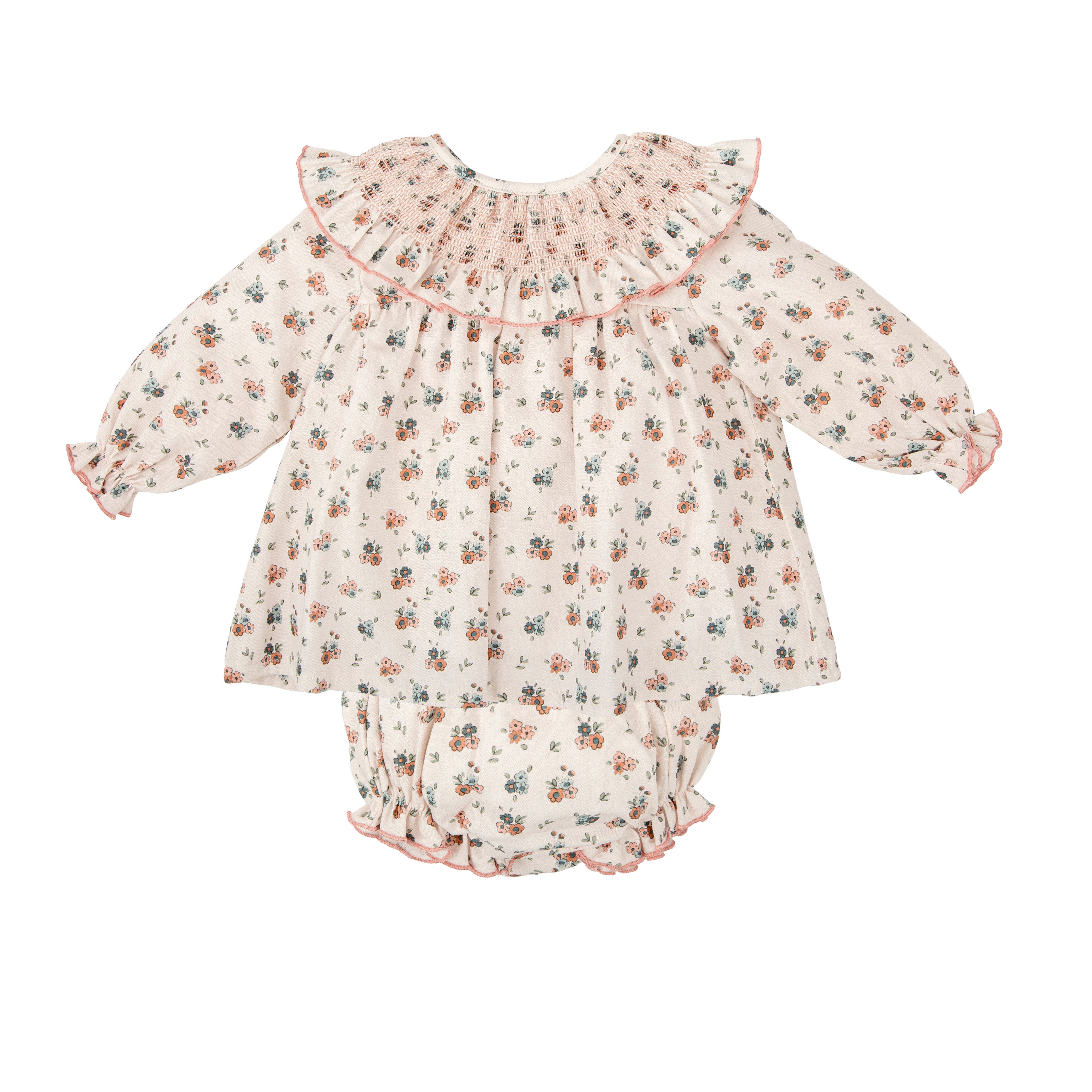 Cream Floral Diaper Set