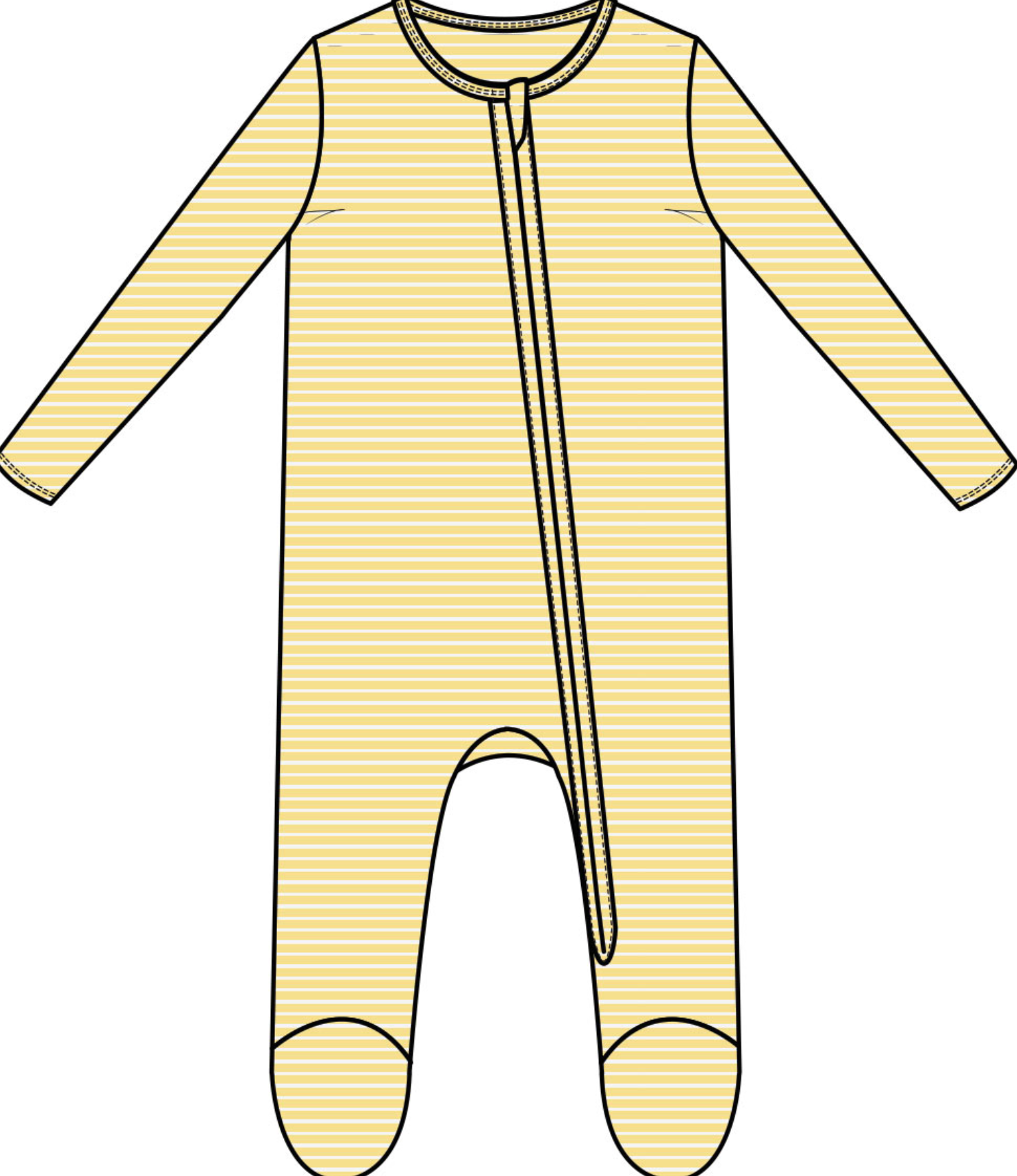 Stripe Baby Chicks 2 Way Zipper Footie