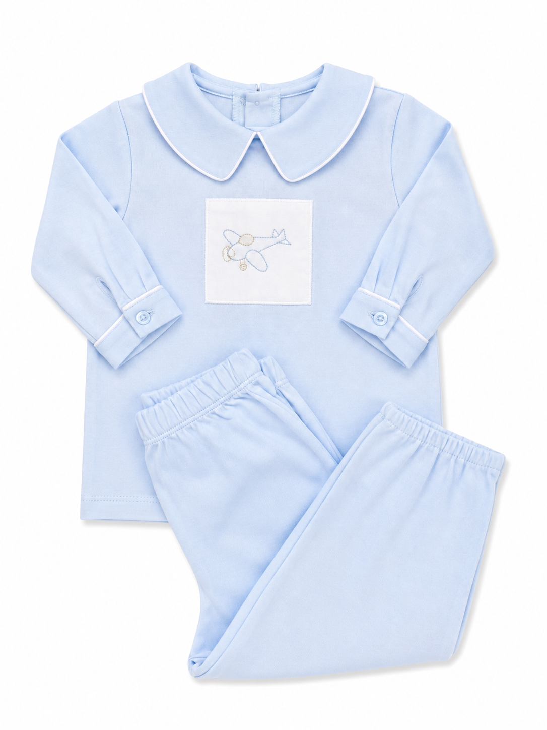 Blue Plane Knit Two Piece Set