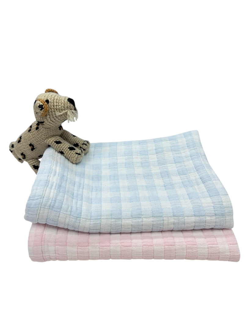Gingham Check Receiving Blanket