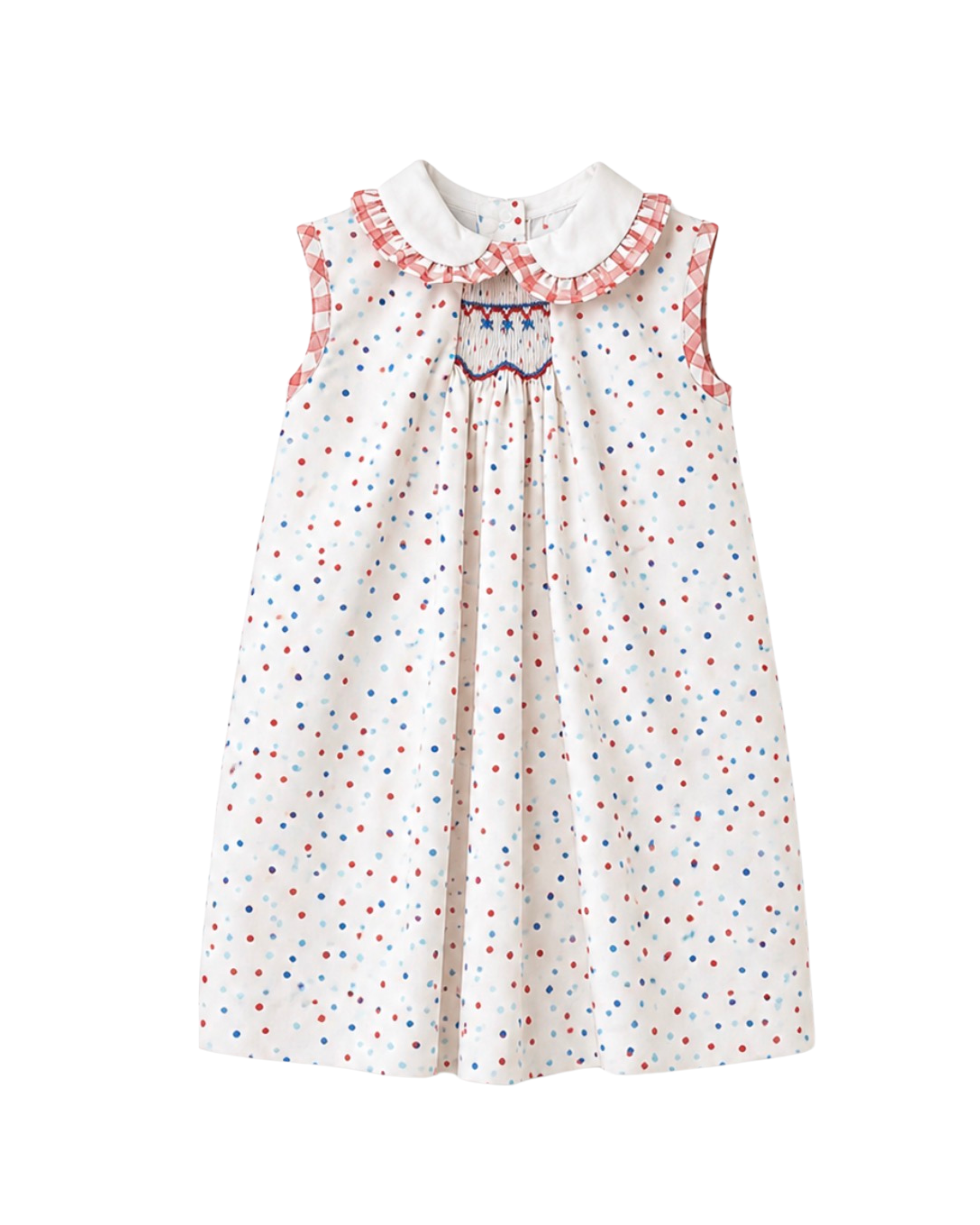 Emery Patriotic Dots Smocked Dress