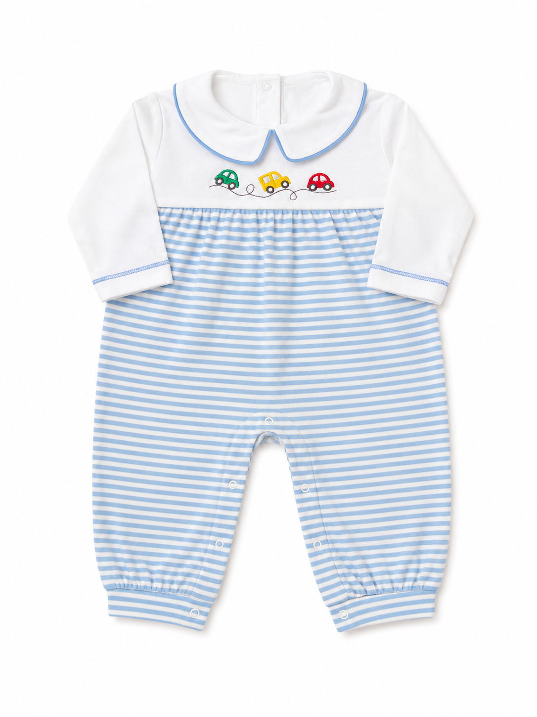 Blue Stripe Cars Romper