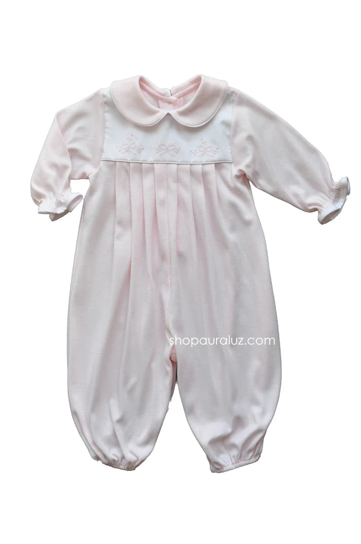 Pink Knit Bow Longall (Baby)