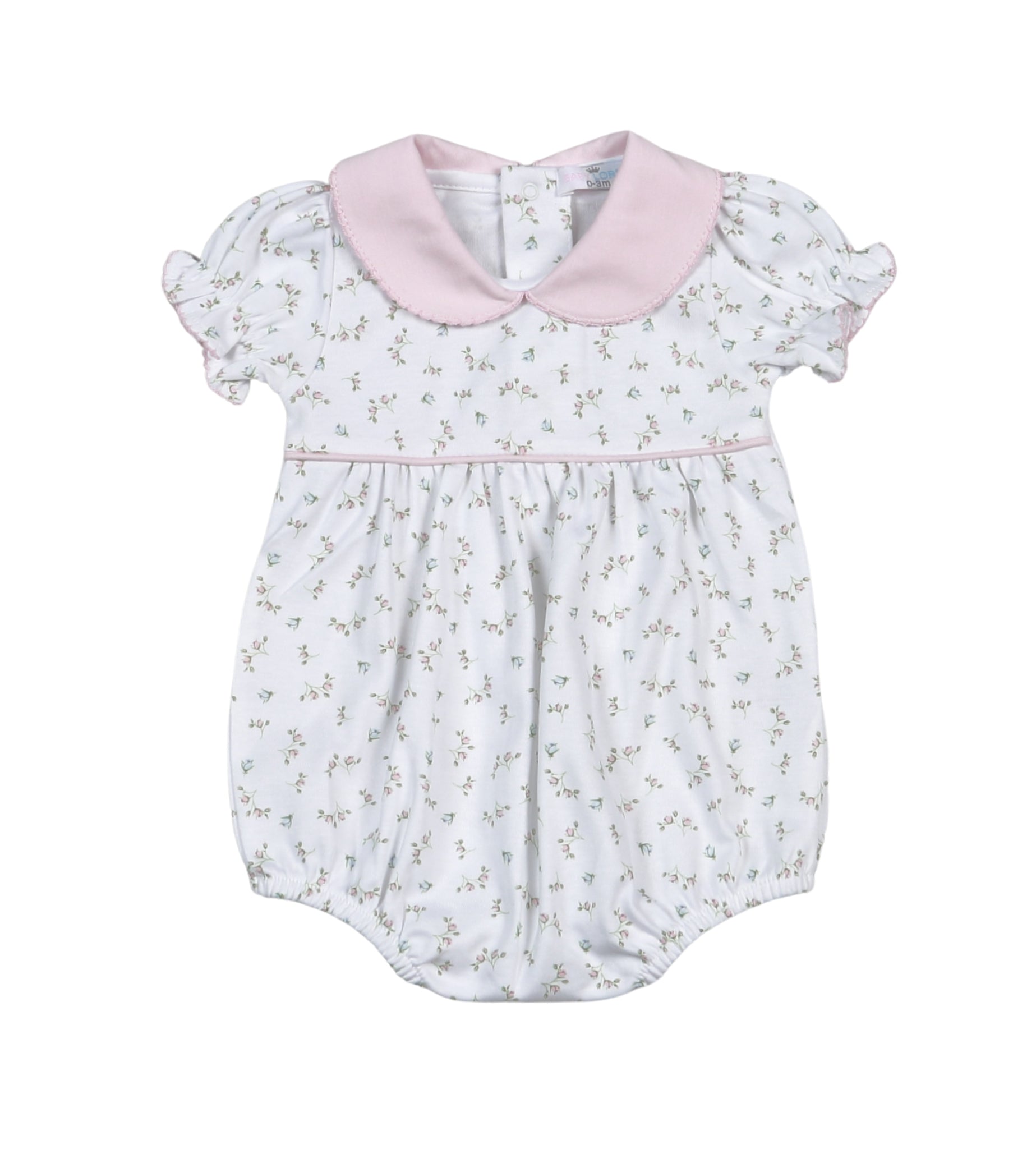 Bella Pink Floral Pima SS Bubble (Baby)