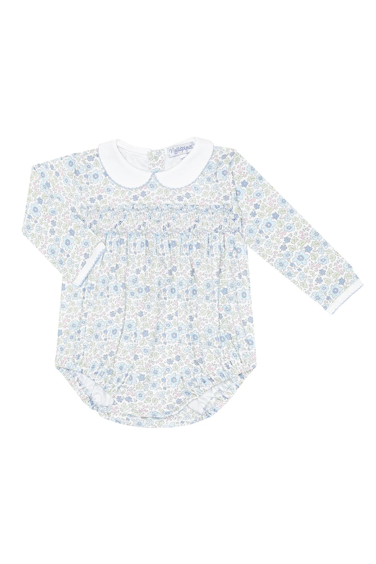Blue Meadow LS Smocked Bubble