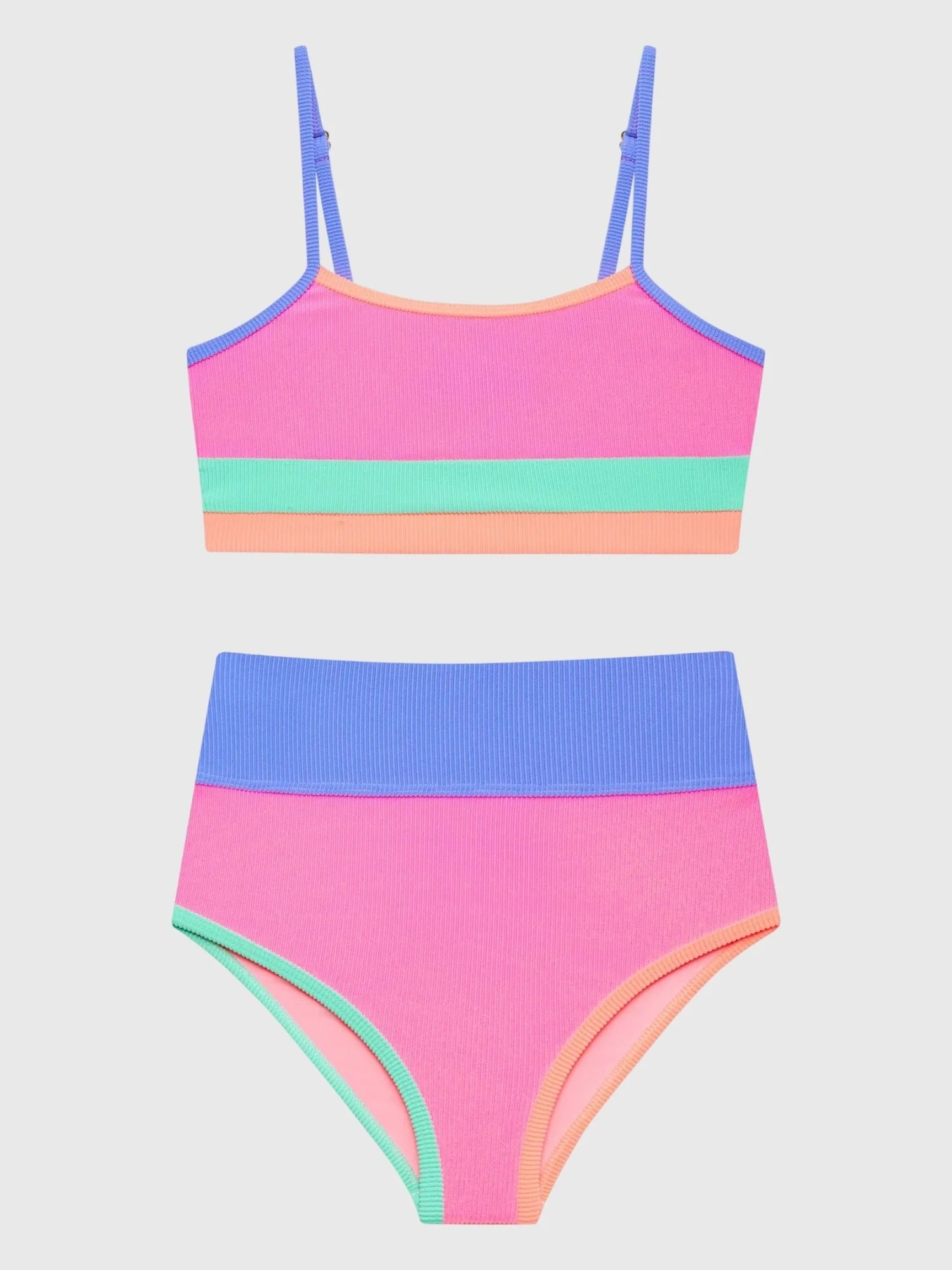 Little Eva & Emmie Set in Sherbert Shores Colorblock