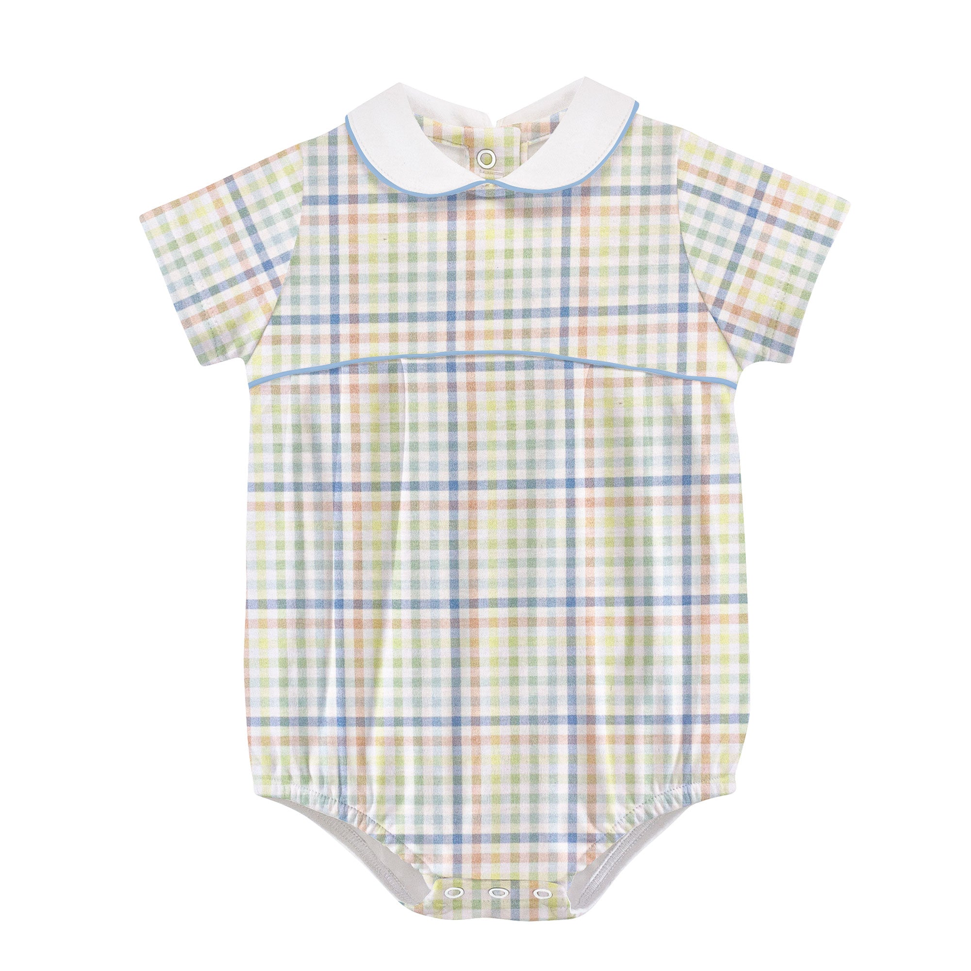 Gingham Adventure Bubble w/ Round Collar