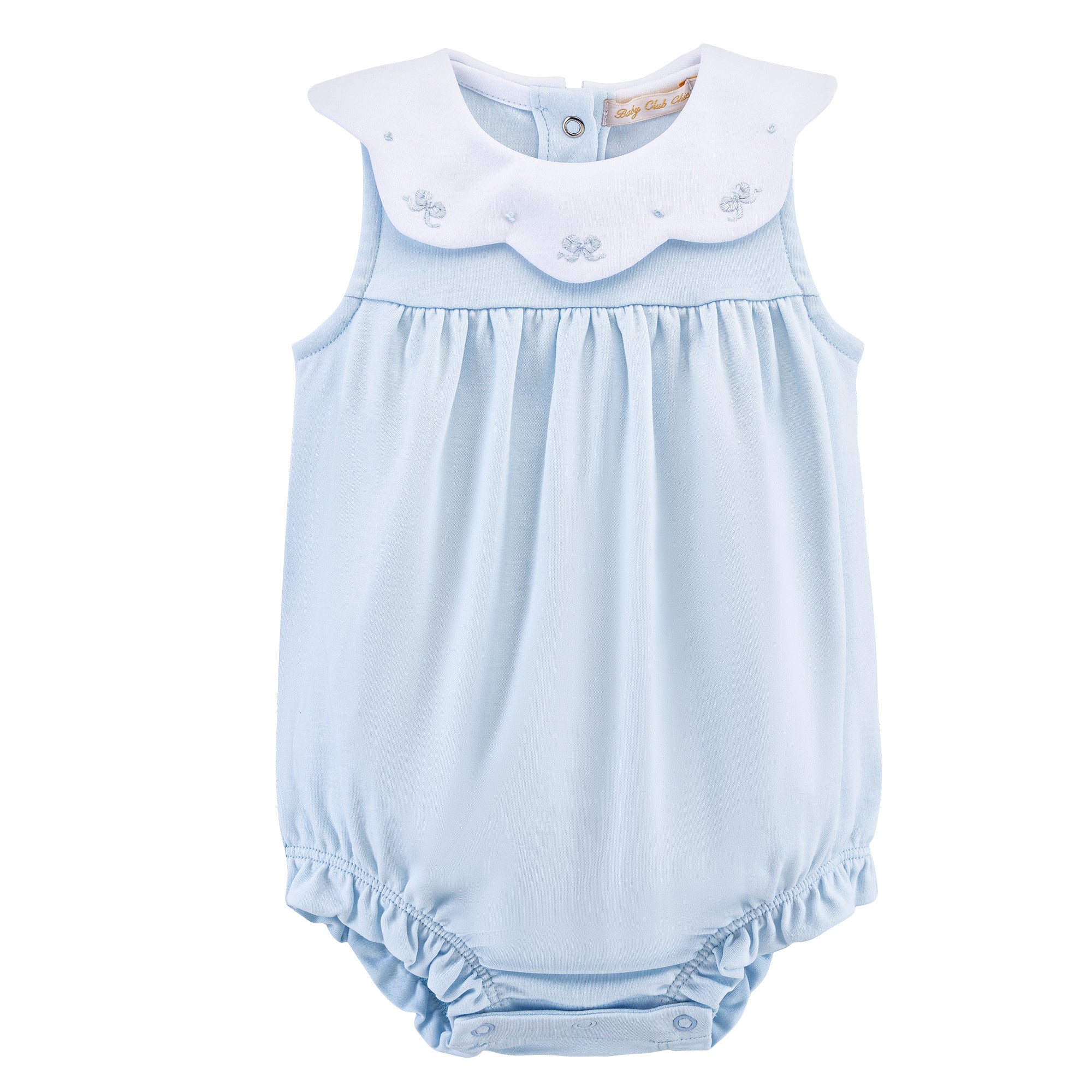 Little Bows Hand Emb Bubble w/ Bib Collar