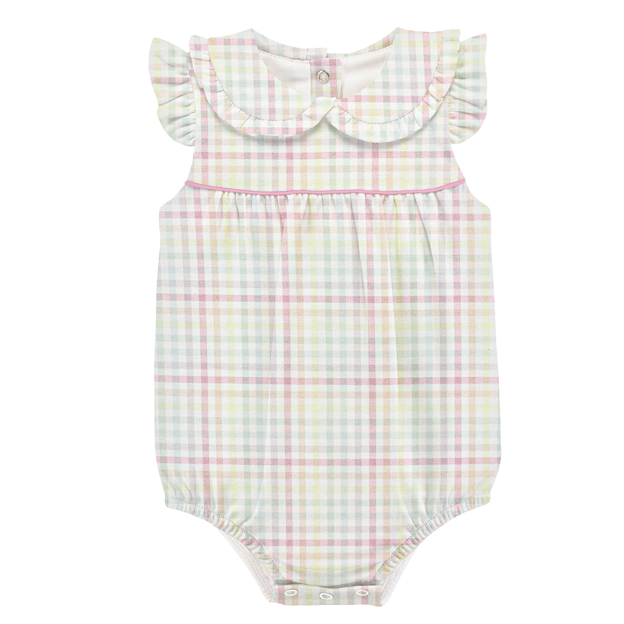 Girl Gingham Sunshine Bubble w/ Round Collar
