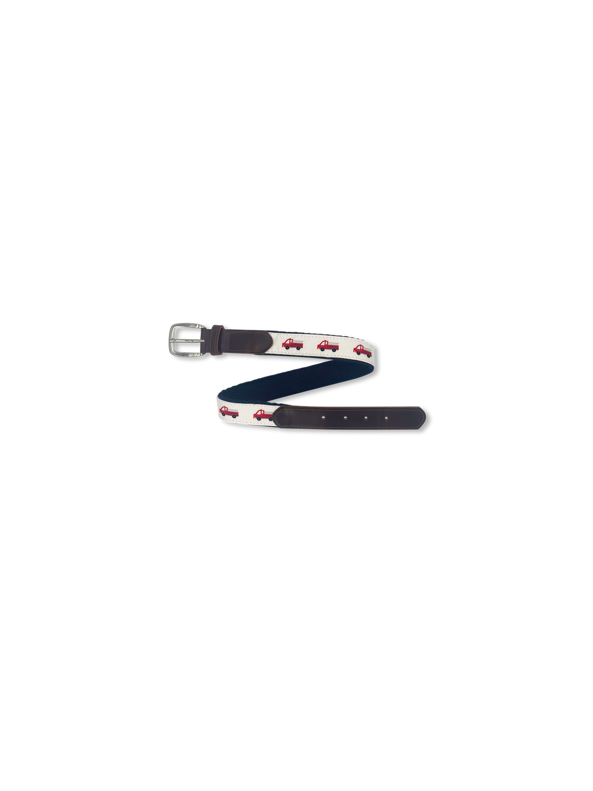 Benjamin Belt - White w Red Firetrucks