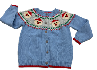 Blue Santa Cardigan