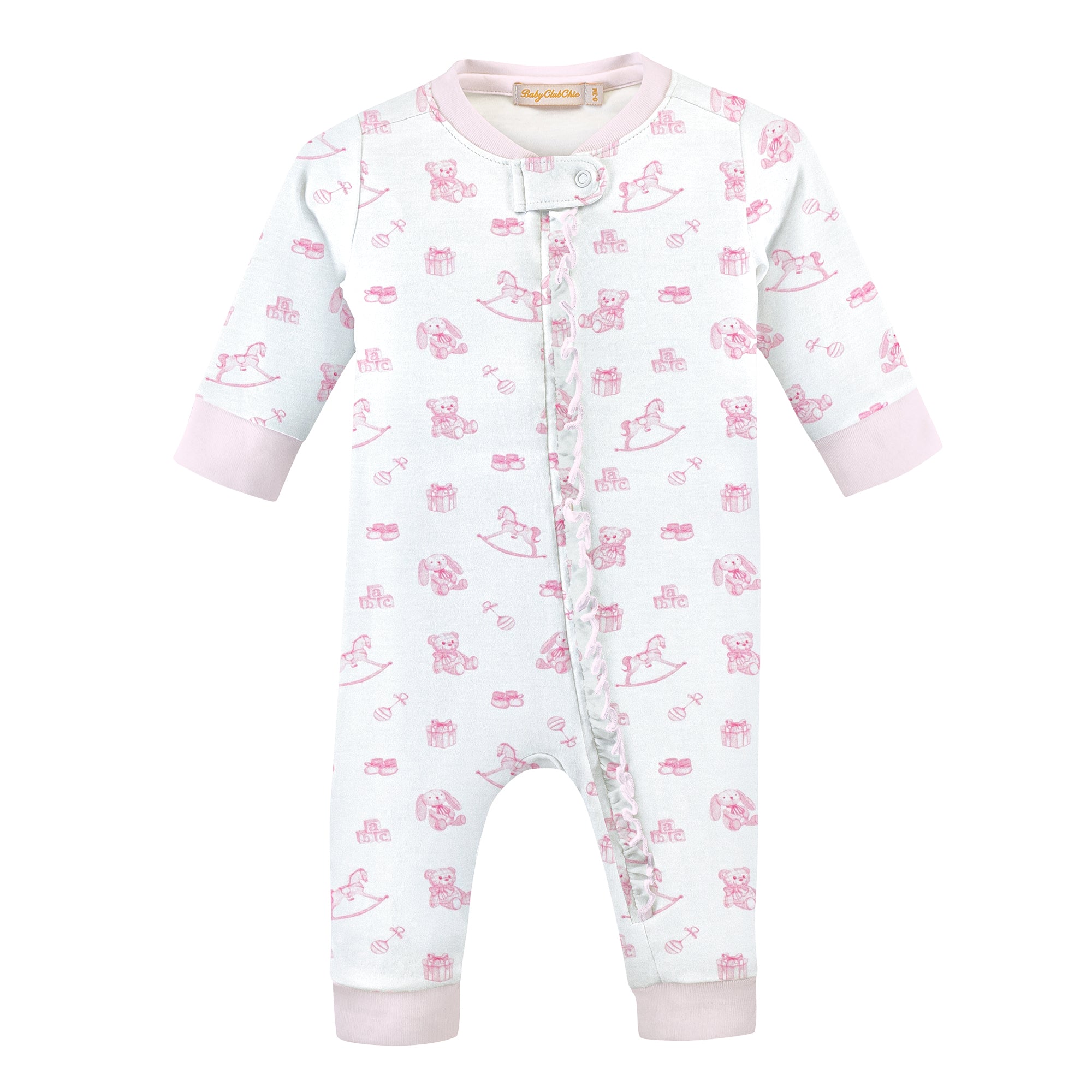 Tiny Baby Toys Girls Zip Coverall (Baby)