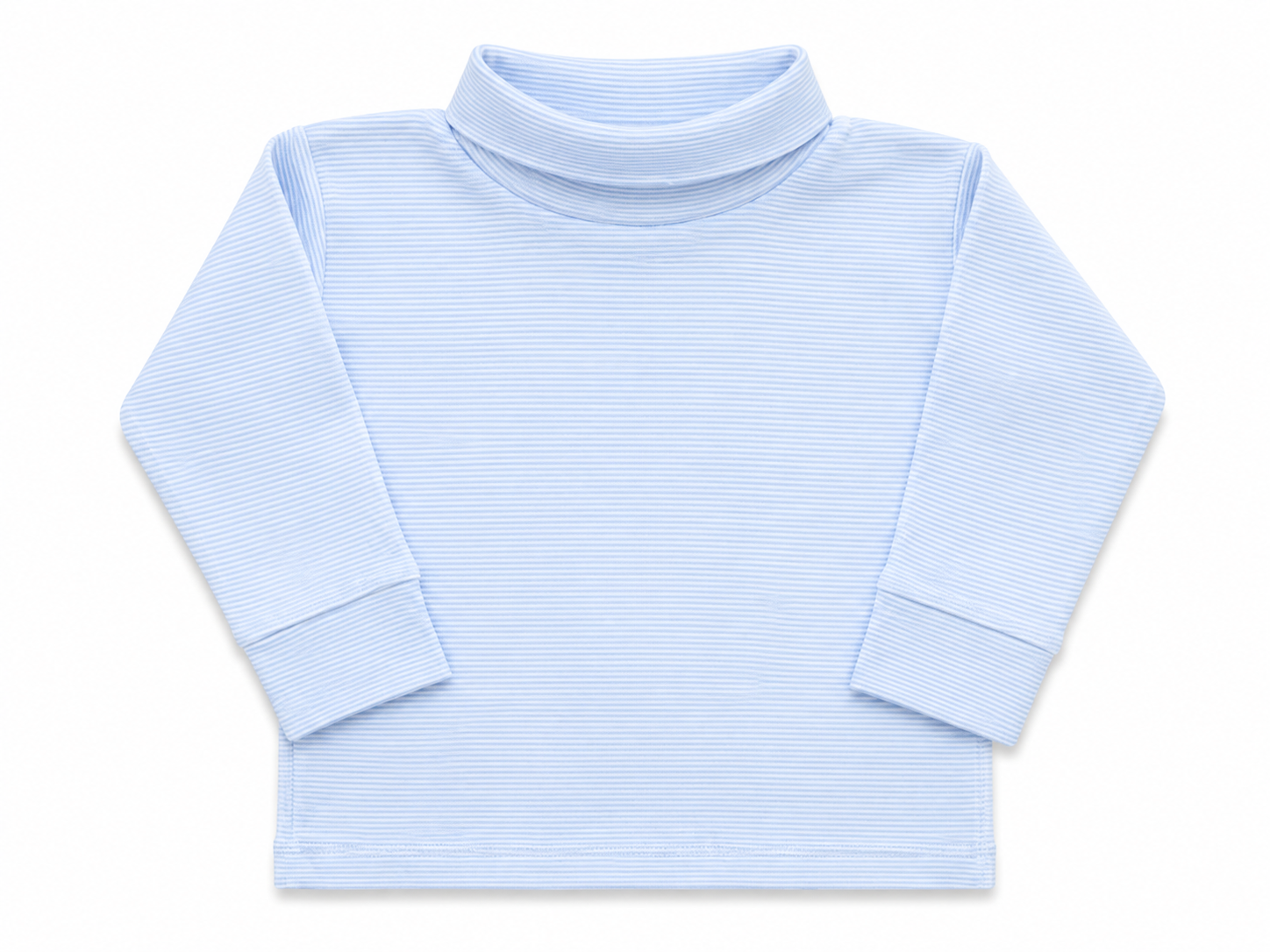 Baby Blue Thin Stripe Turtleneck