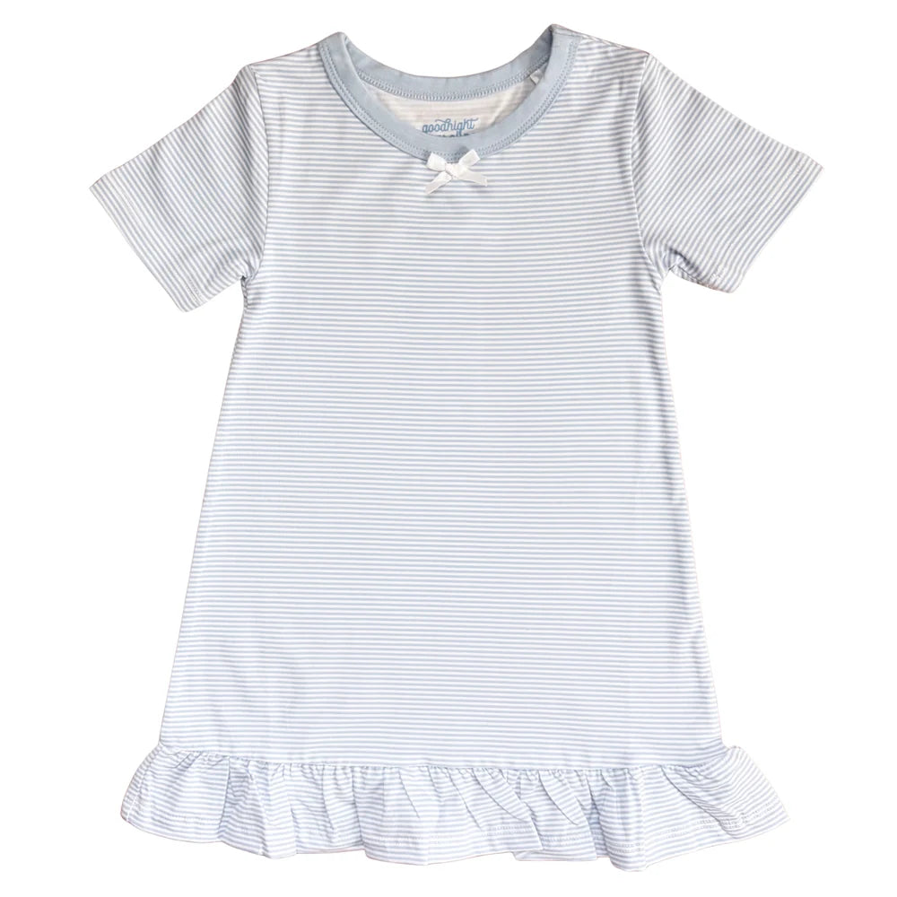 Blue Micro Stripe Claire Dress