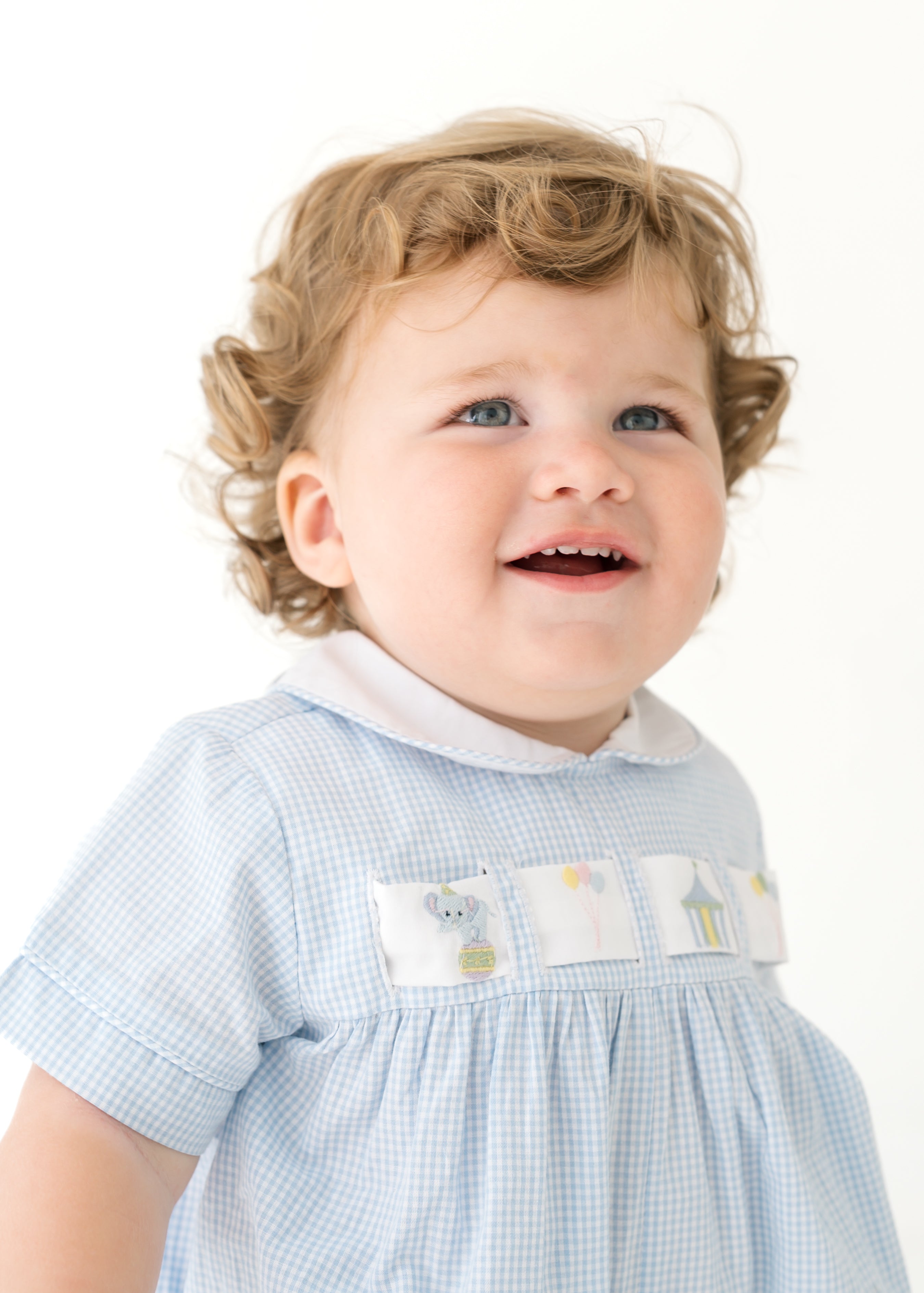 Noah Ribbon Bubble-Blue Minigingham (Baby)
