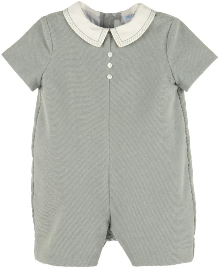 Green Cozy Cord Boy Romper