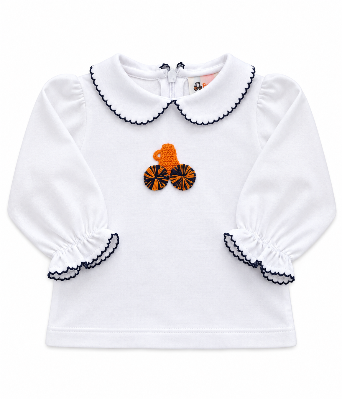 Orange/Navy Megaphone Peter Pan LS Shirt