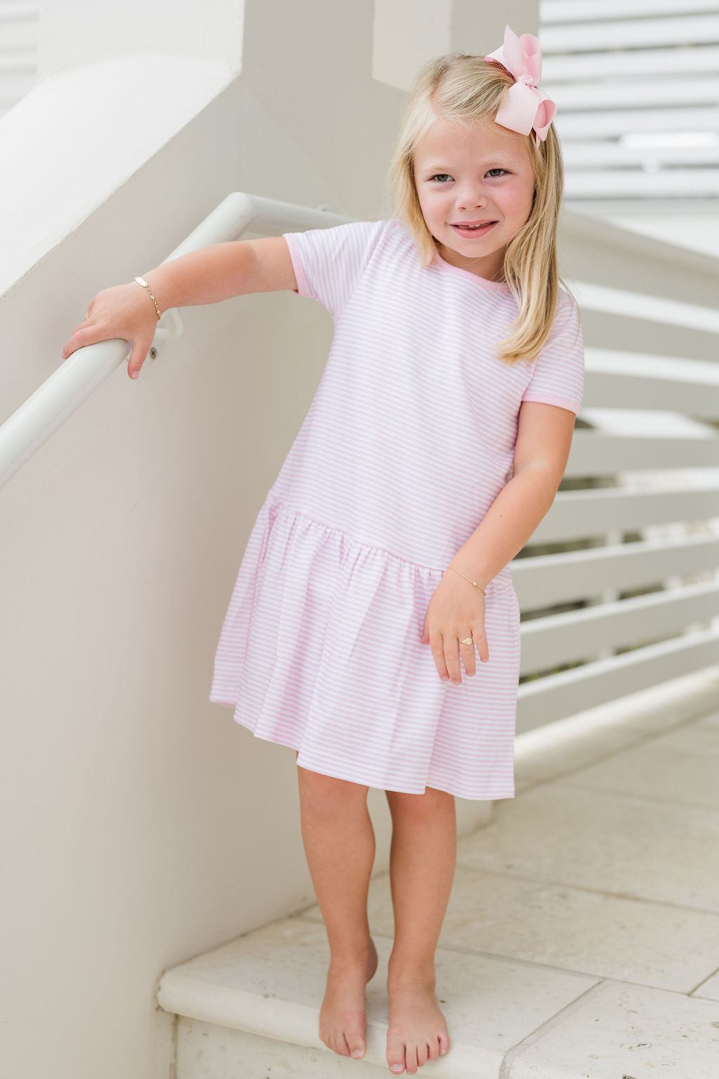 Light Pink Stripe Loren Dropwaist Dress 5 Light Pink Stripe Loren Dropwaist Dress 5