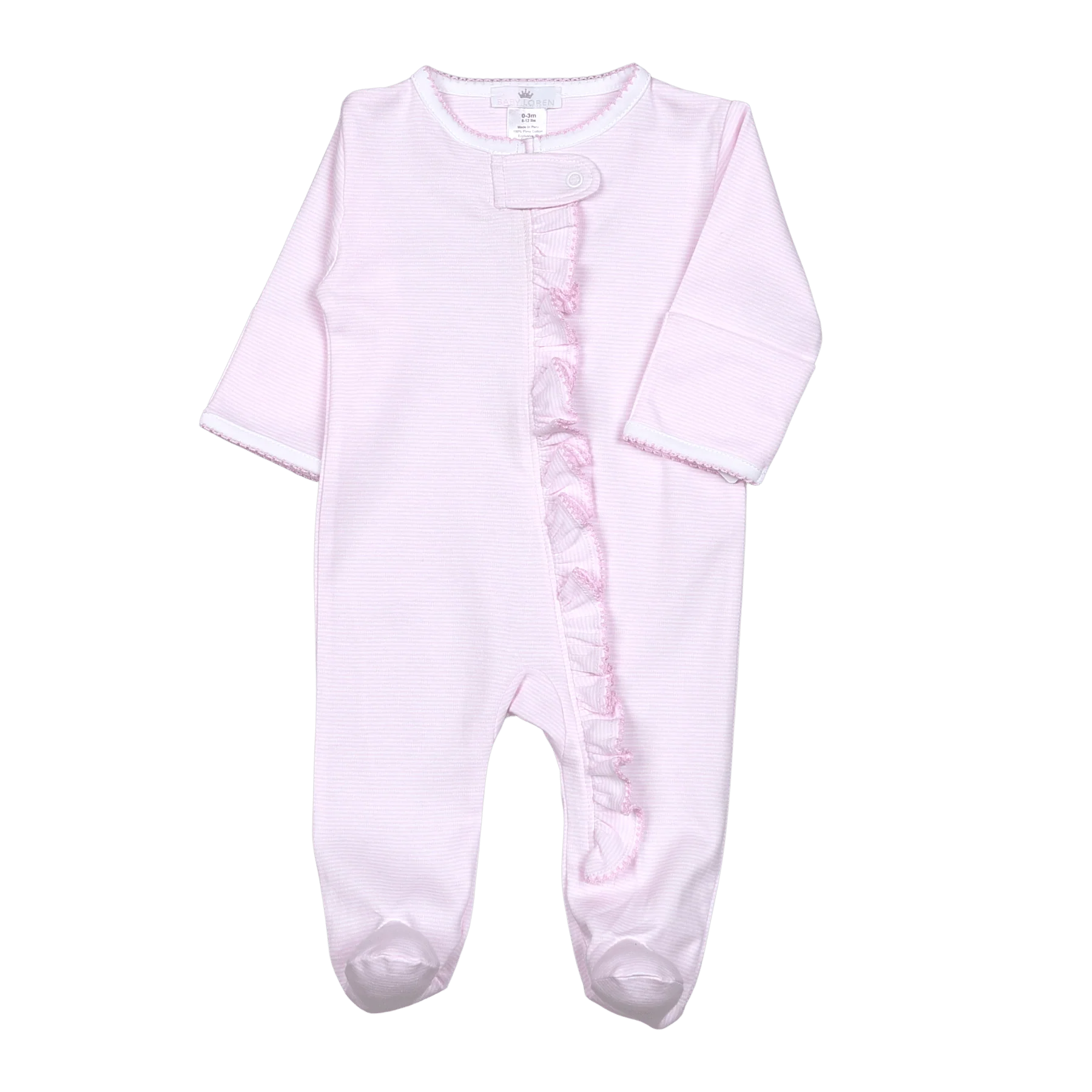 Pink Stripes Zipper Footie