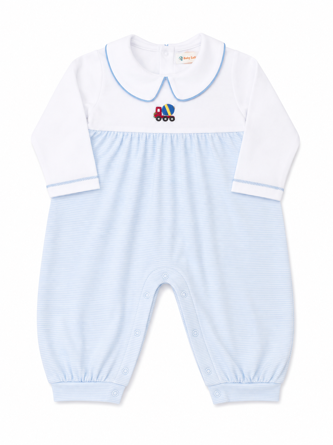 Stripe Cement LS Romper