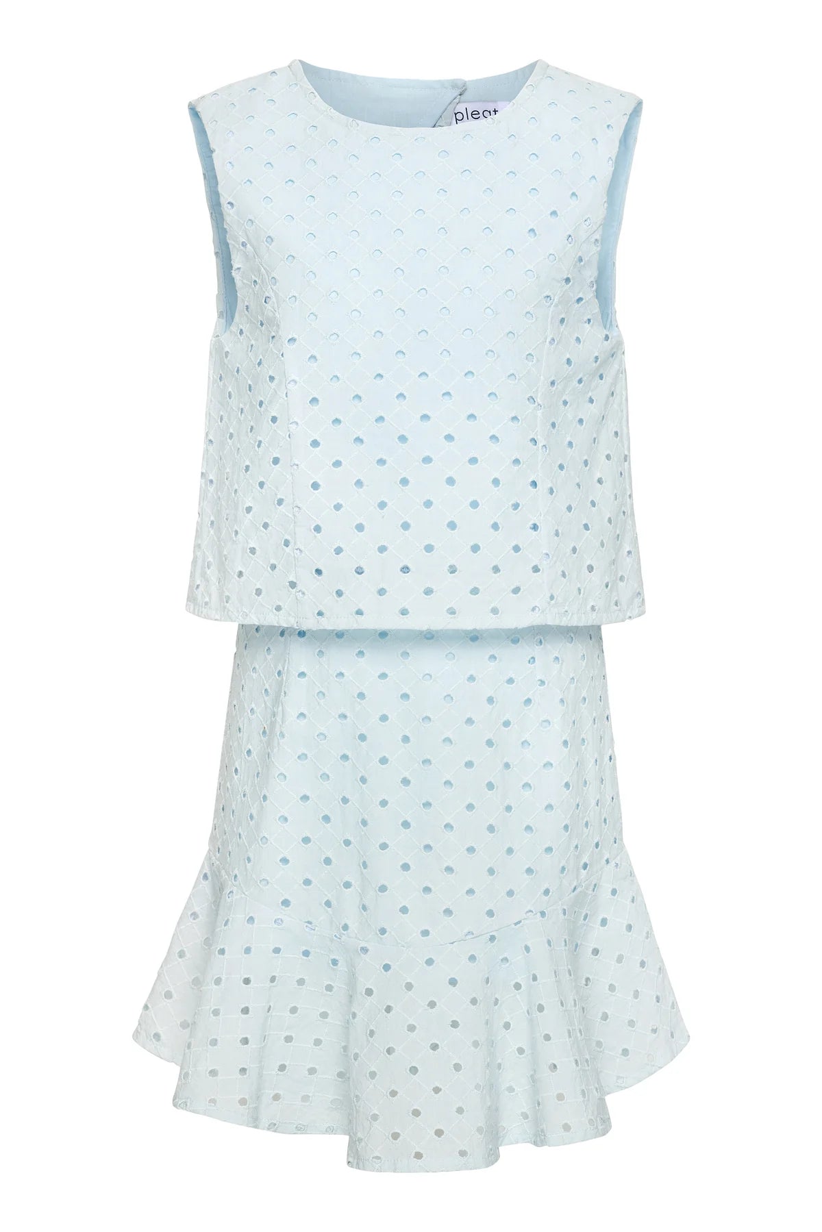 Cleo Light Aqua Eyelet Dress