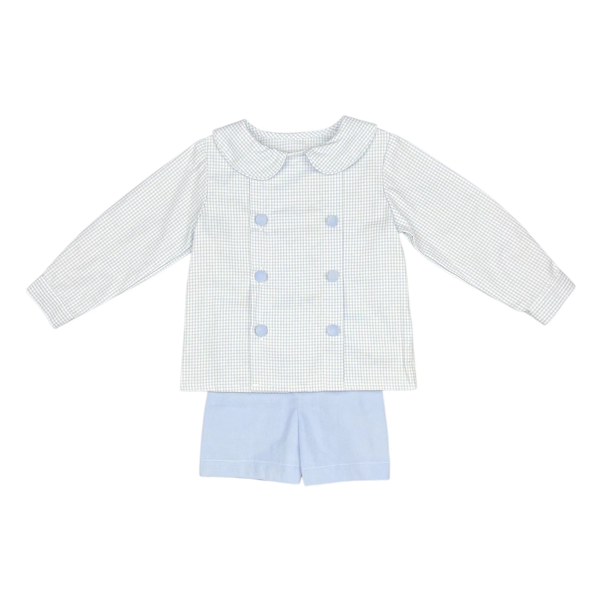 Blue Check Bob Short Set