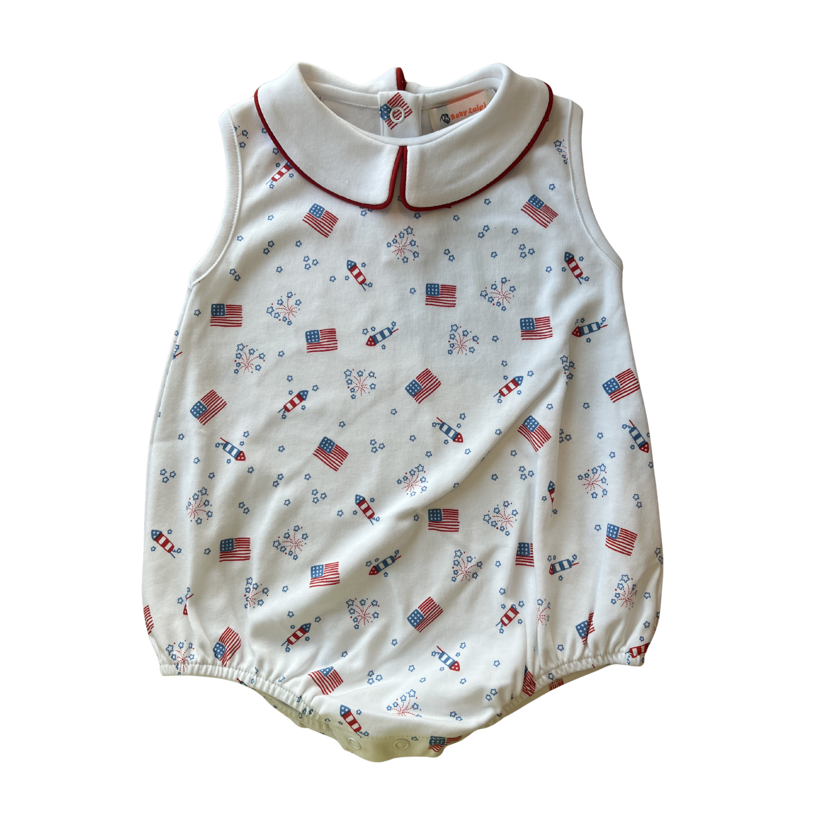 White Flag & Firework Print Boy Bubble