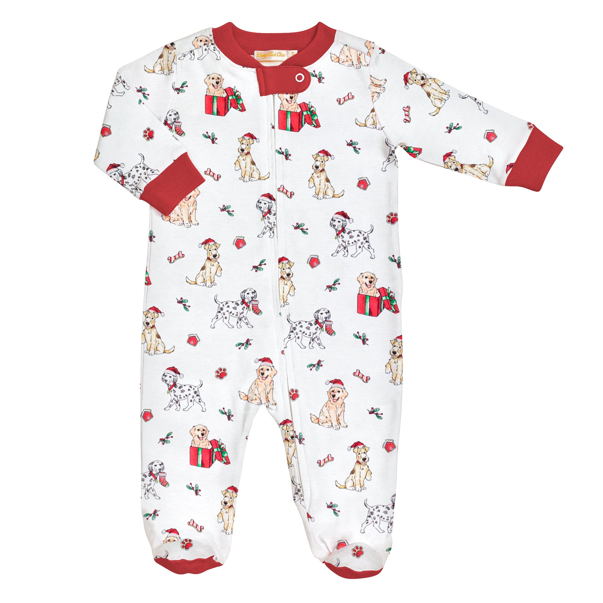 Holy Doggy Christmas Printed Zipped Pajama (Infant)