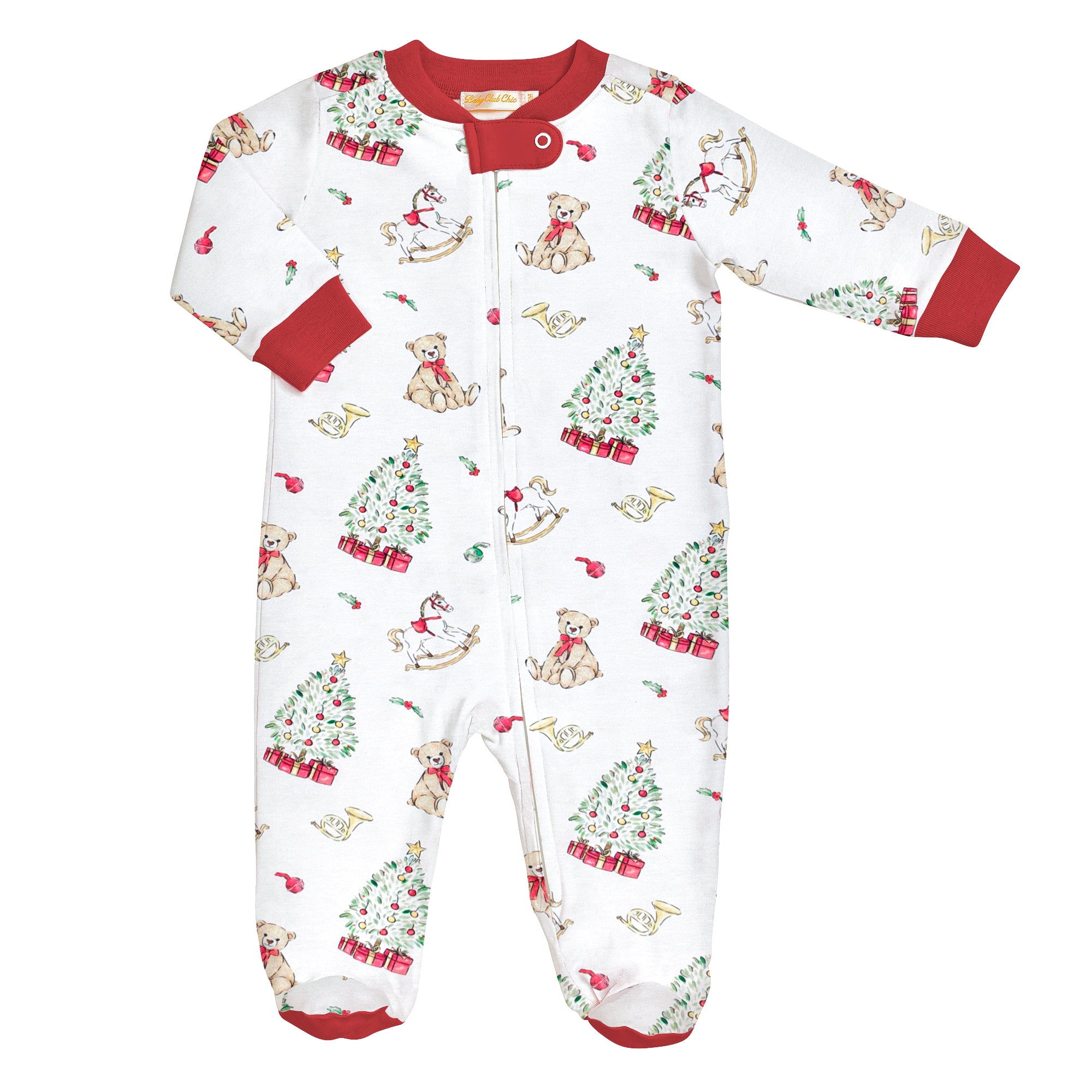 Holiday Time Printed Zipped Footie (Infant)