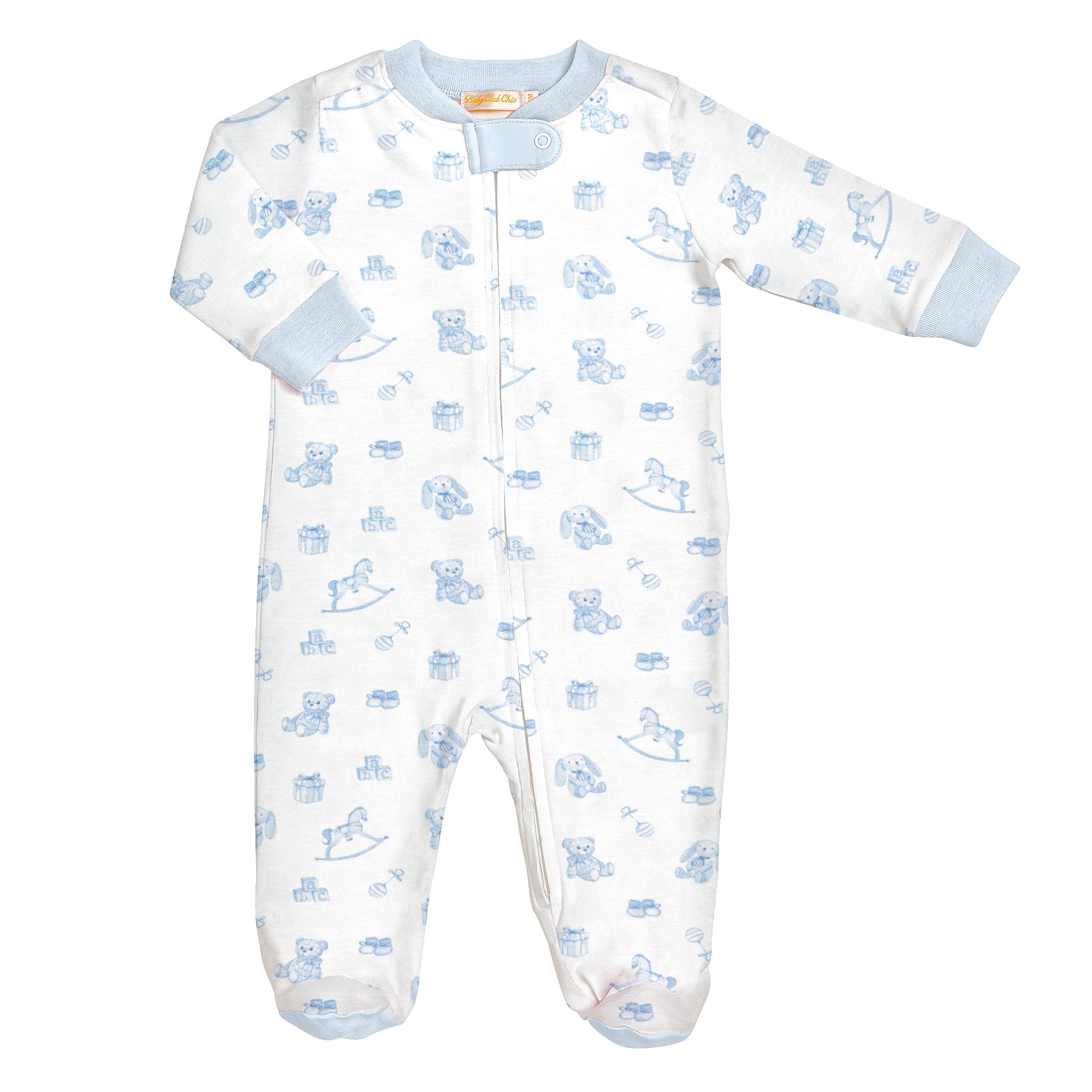 Tiny Baby Toys Boys Printed Zipped Footie (Infant)