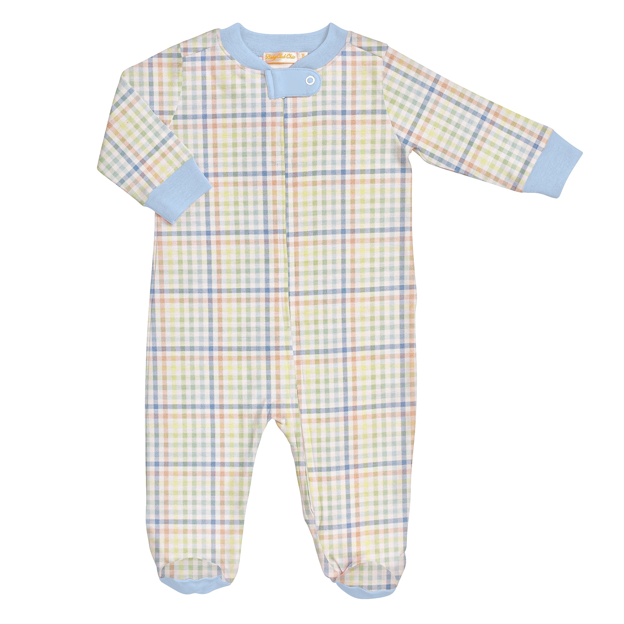 Gingham Adventure Zipped Footie