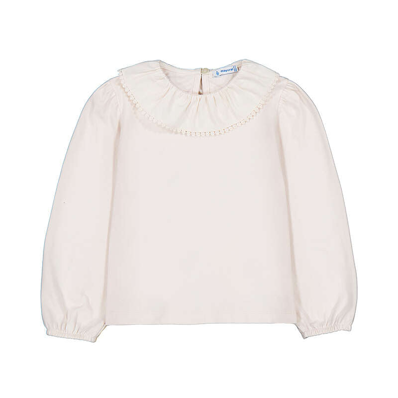 Ivory Ruffled Neck Blouse