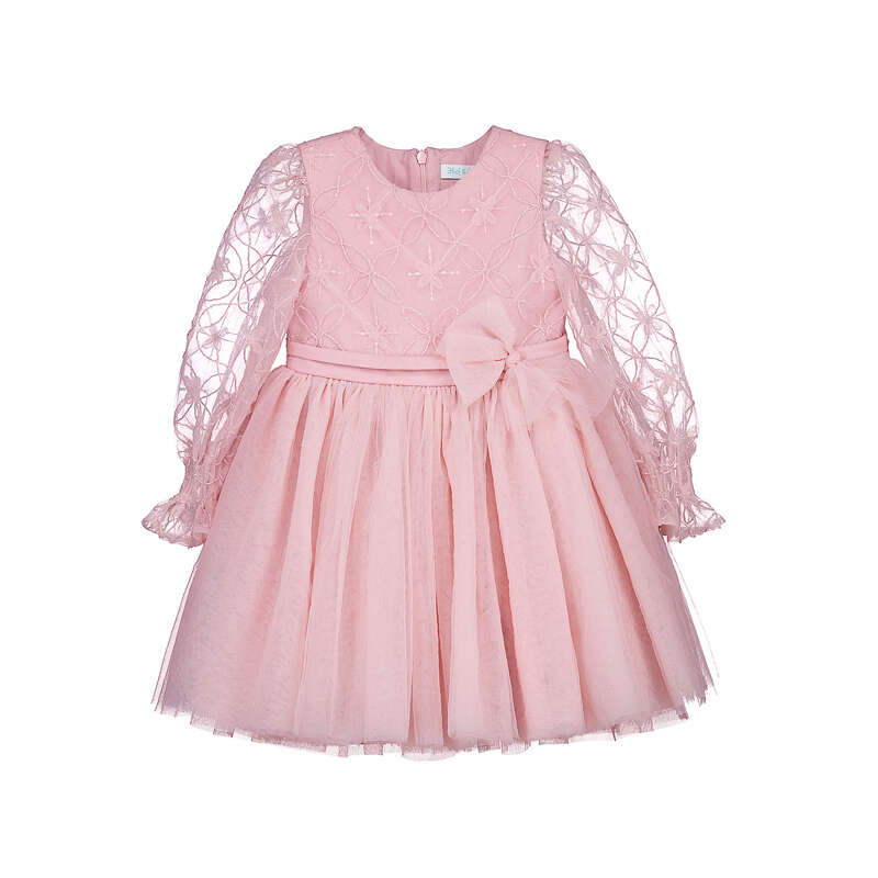 Pink Emb Tulle Dress