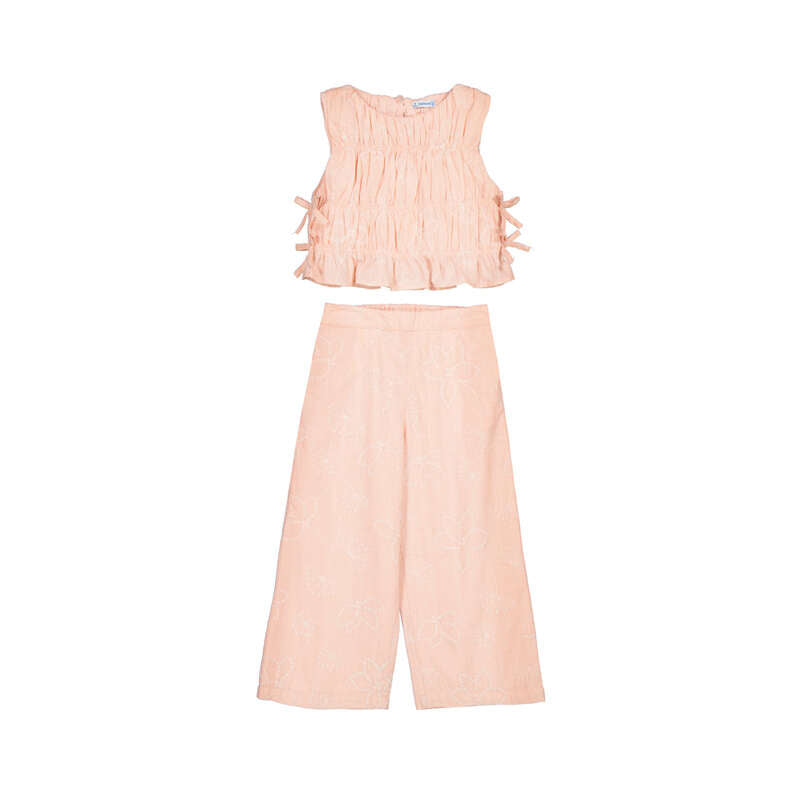 Coral Long Pants Set