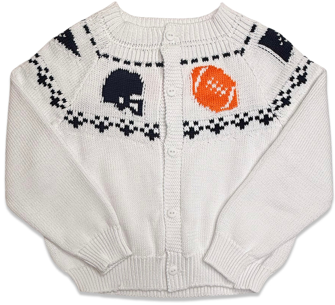 Boy's Navy & Orange Fair Isle Sweater