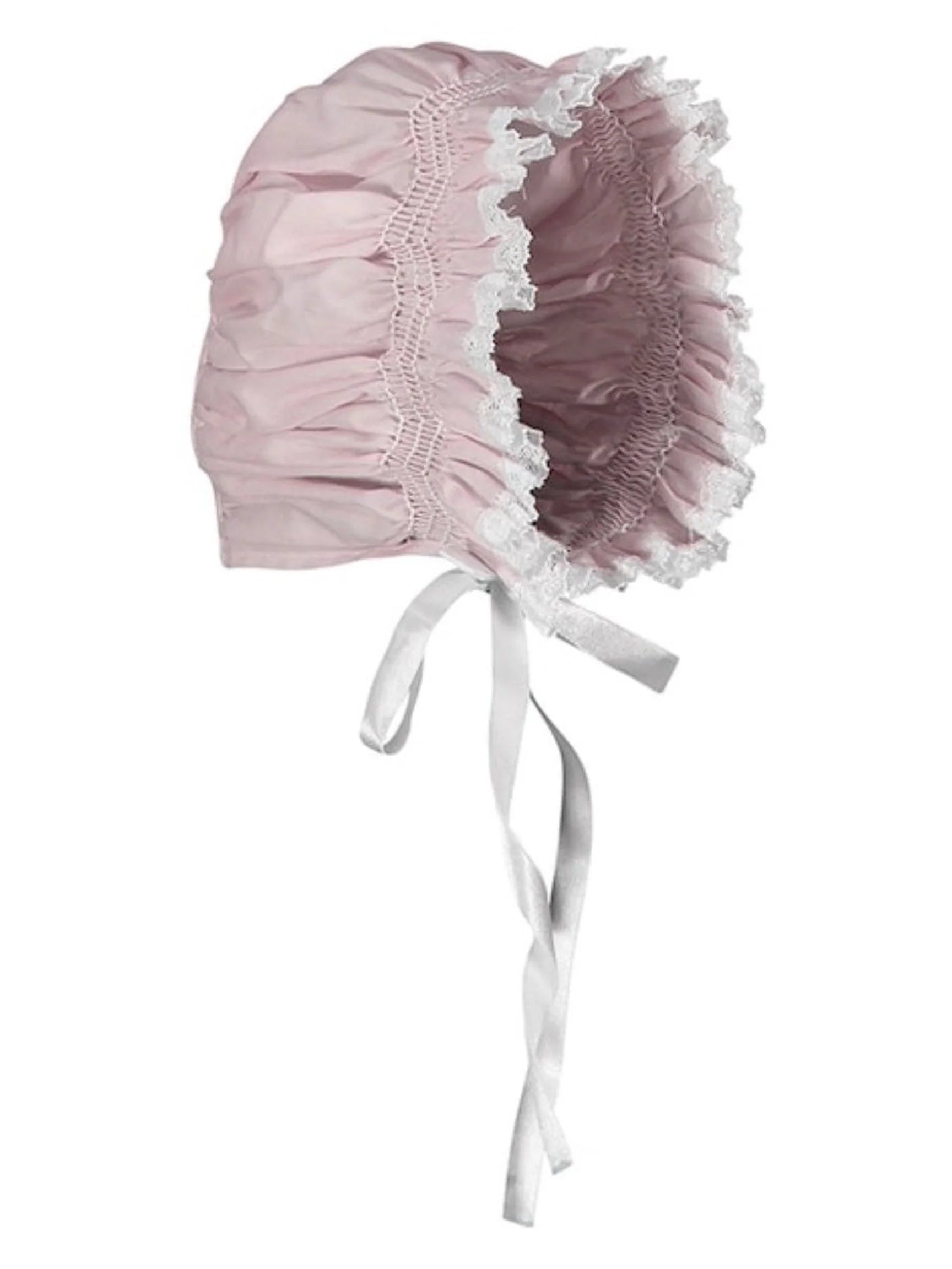 Girls Smocked Lace Bonnet