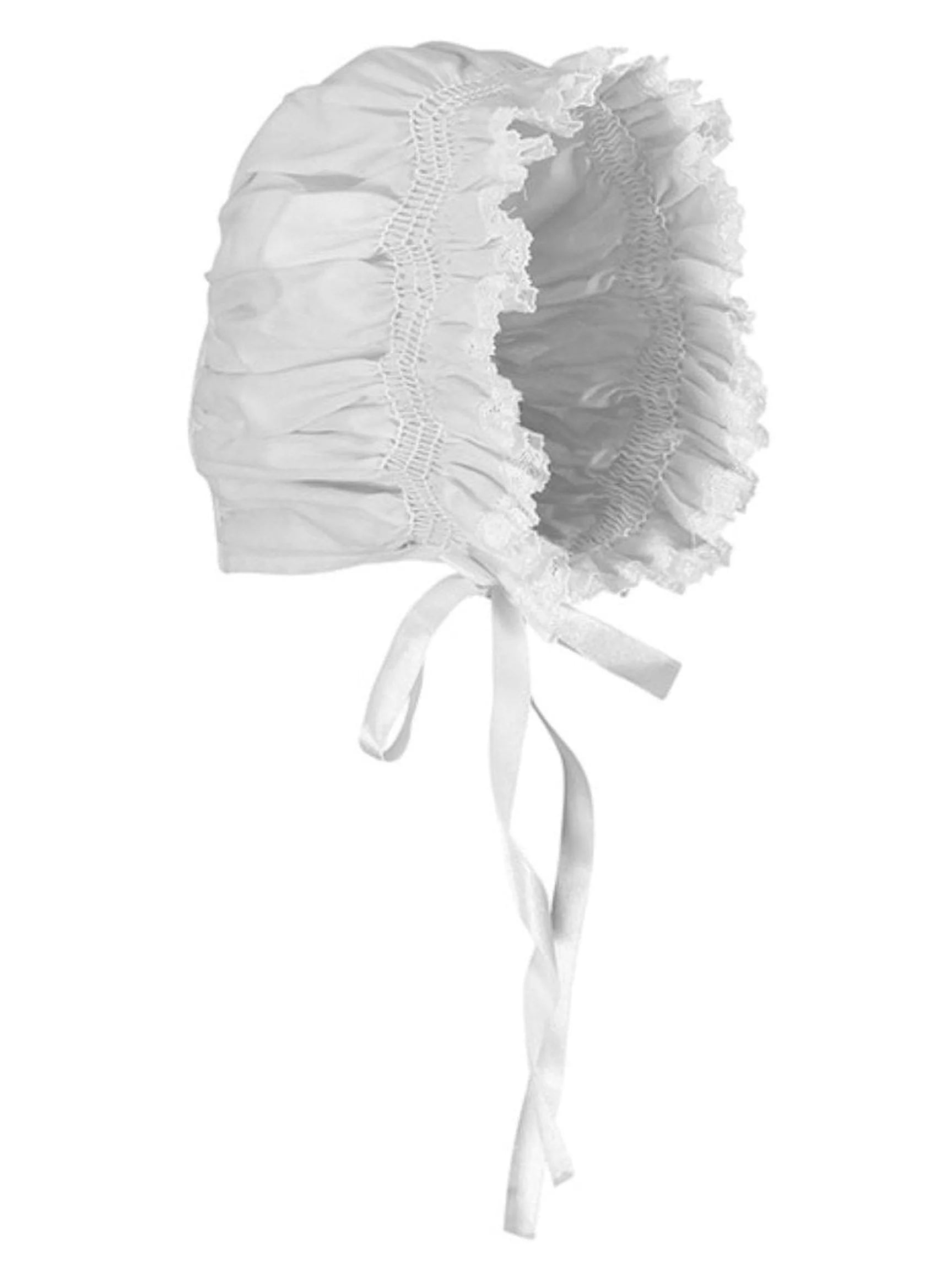 Girls Smocked Lace Bonnet
