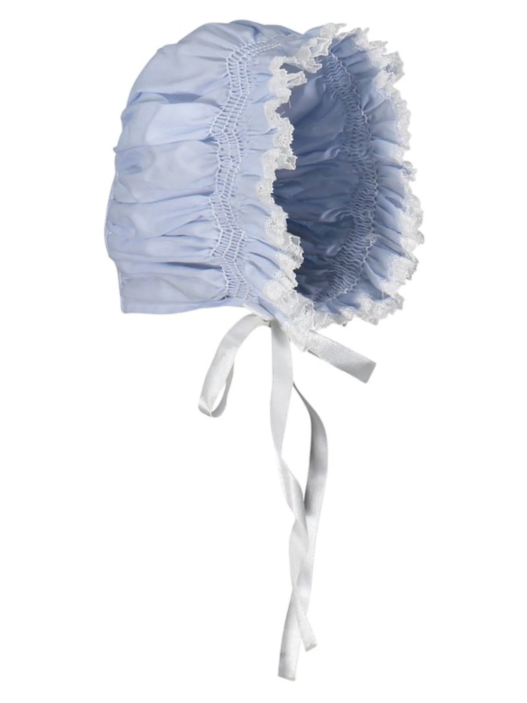 Girls Smocked Lace Bonnet