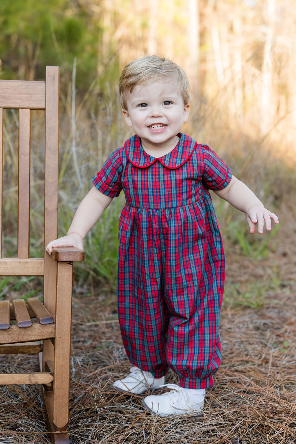 Red Plaid James Long Bubble (Infant)