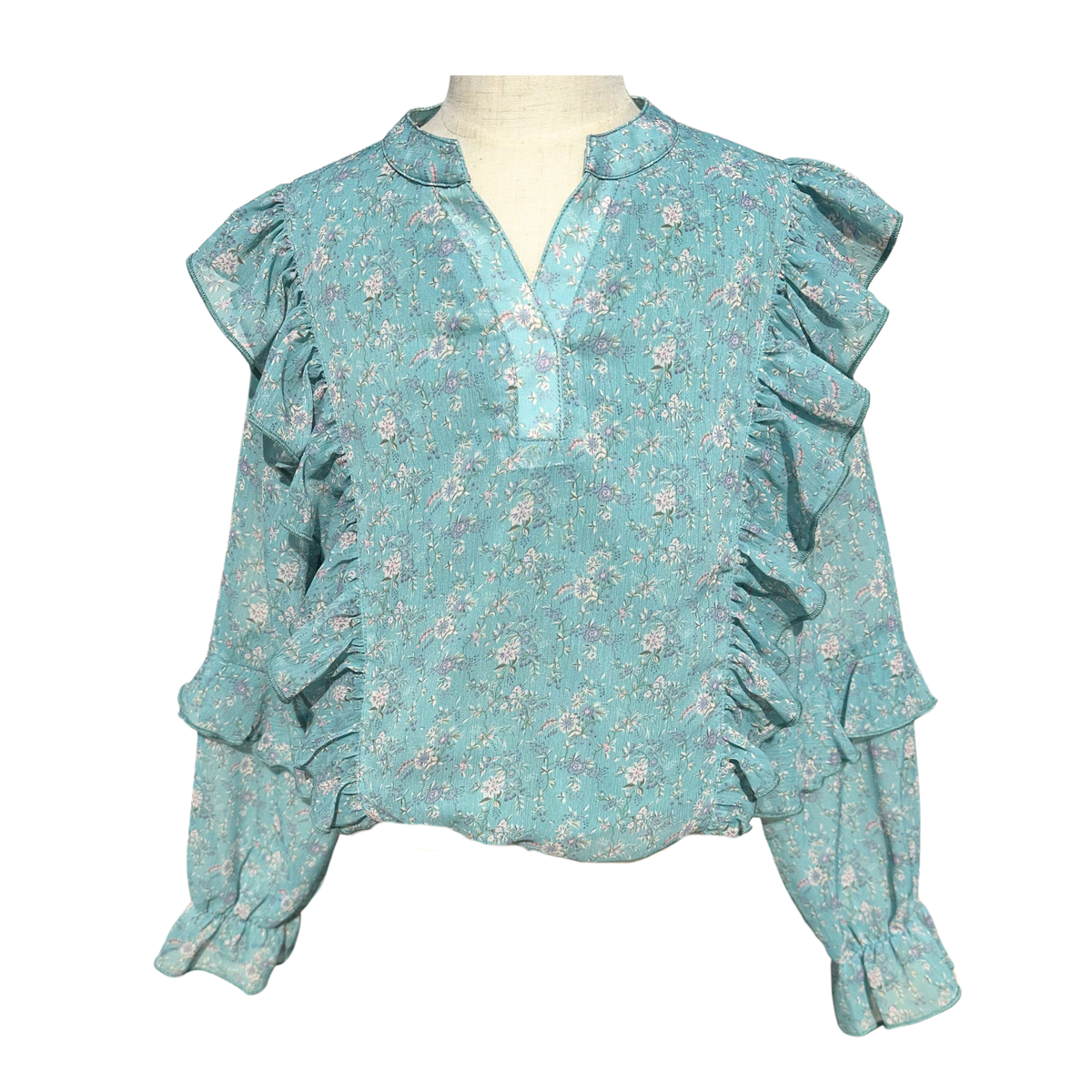 Katie Whimsy Teal Top