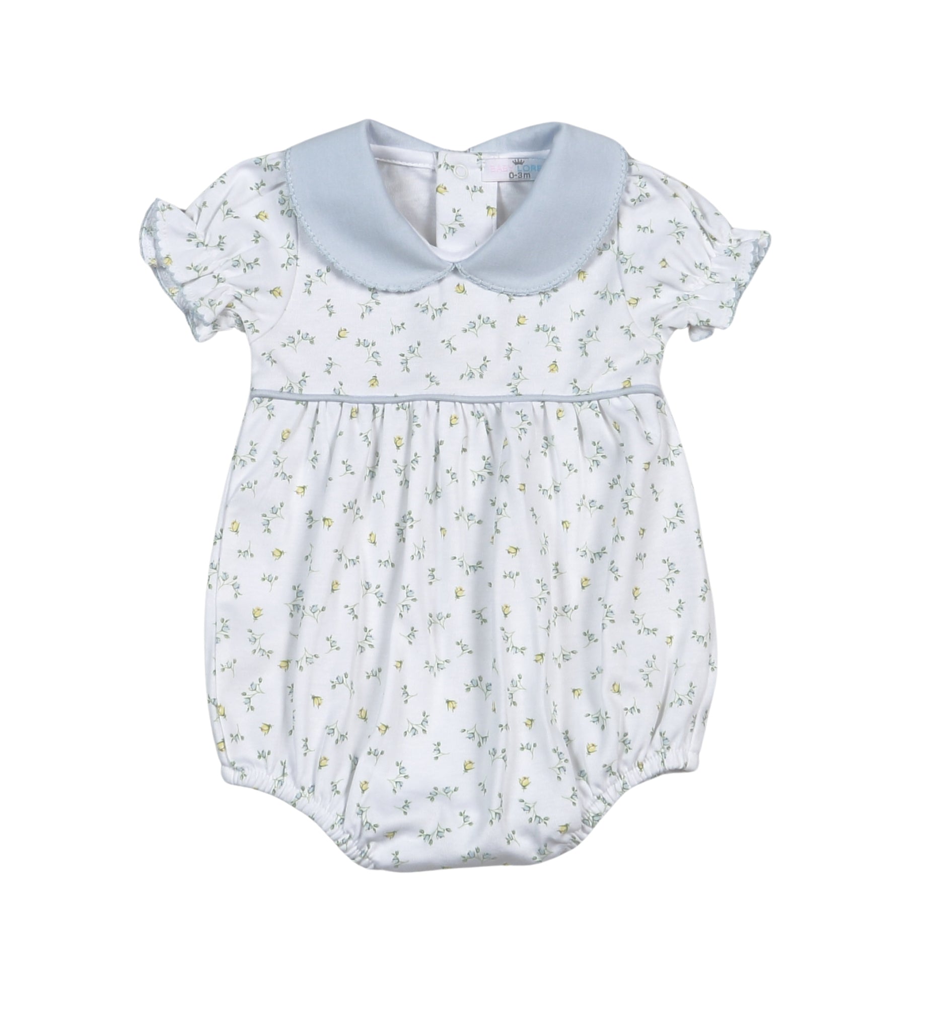 Mia Blue Floral Pima SS Bubble (Infant)