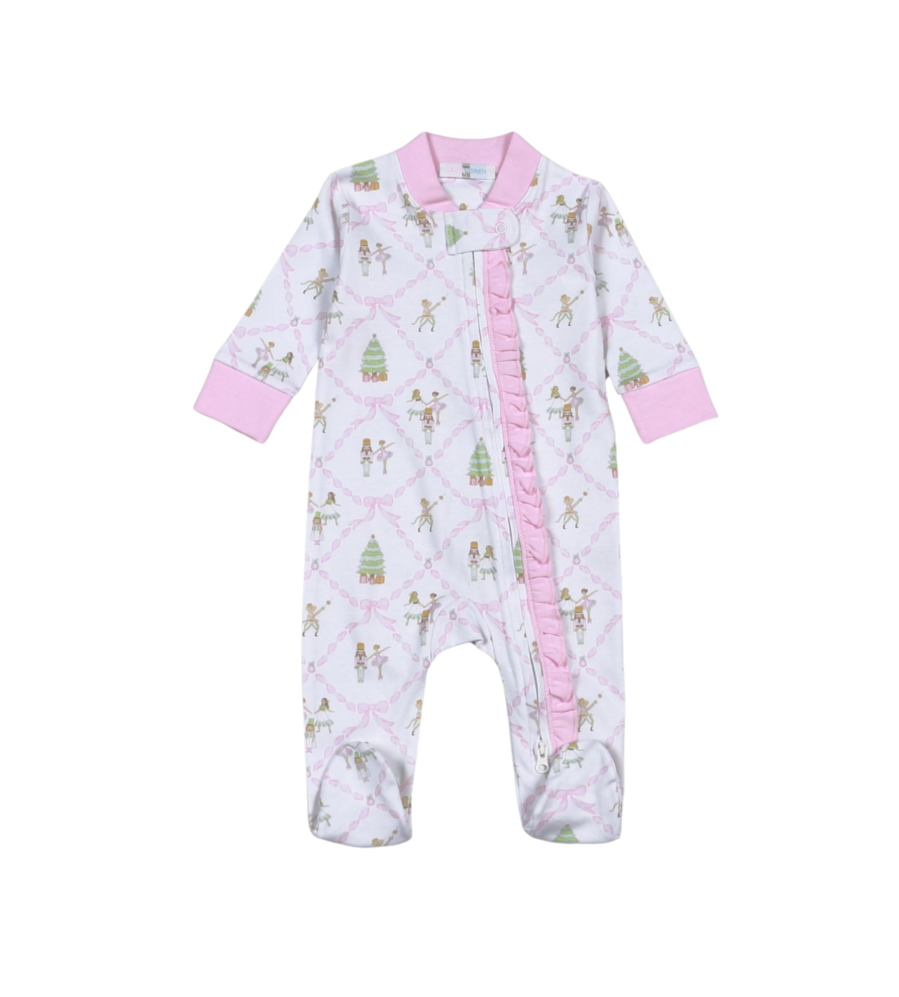 Nutcrackers Pima Zipper Footie (Infant)