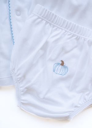 Blue Pumpkin Diaper Cover Set
