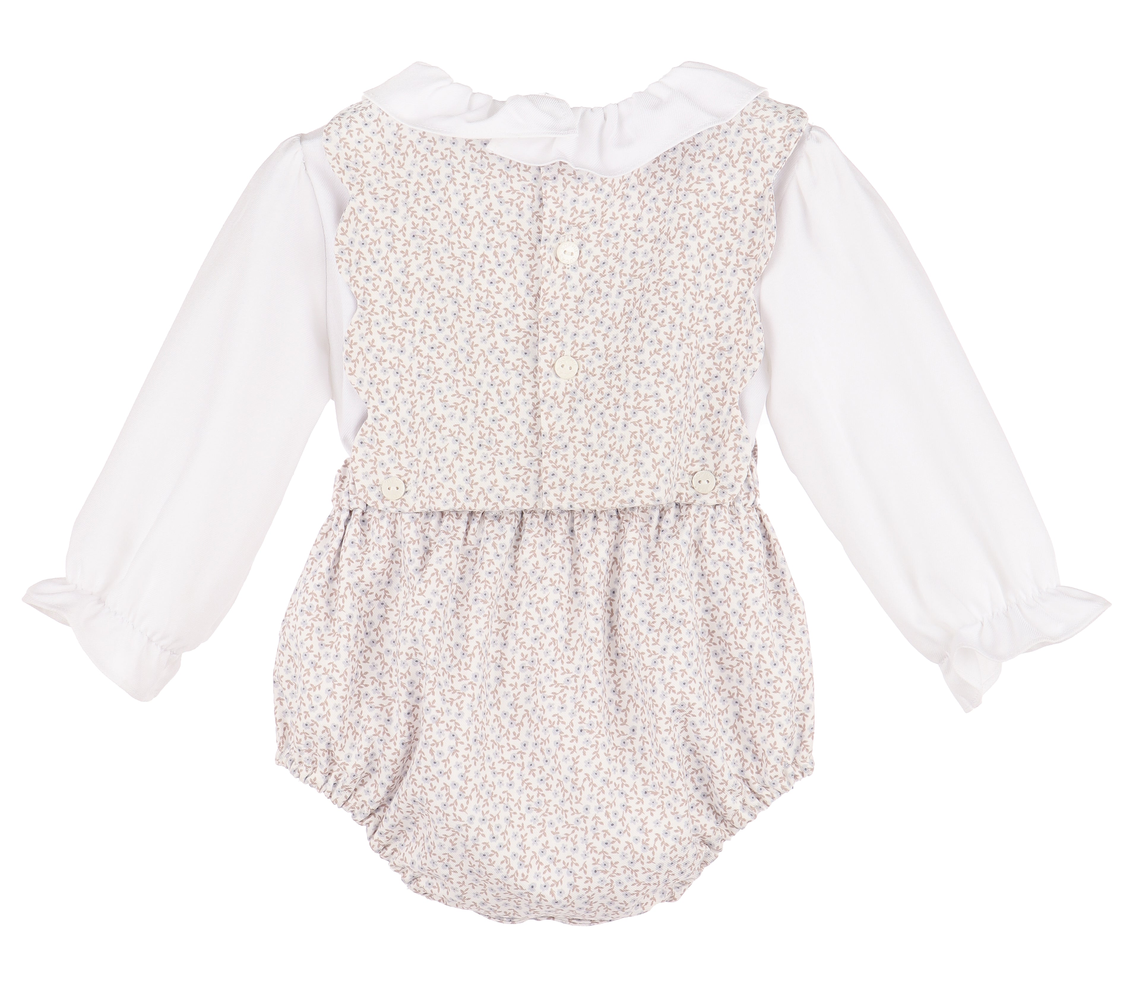 Blue & Khaki Blooms Floral Bubble