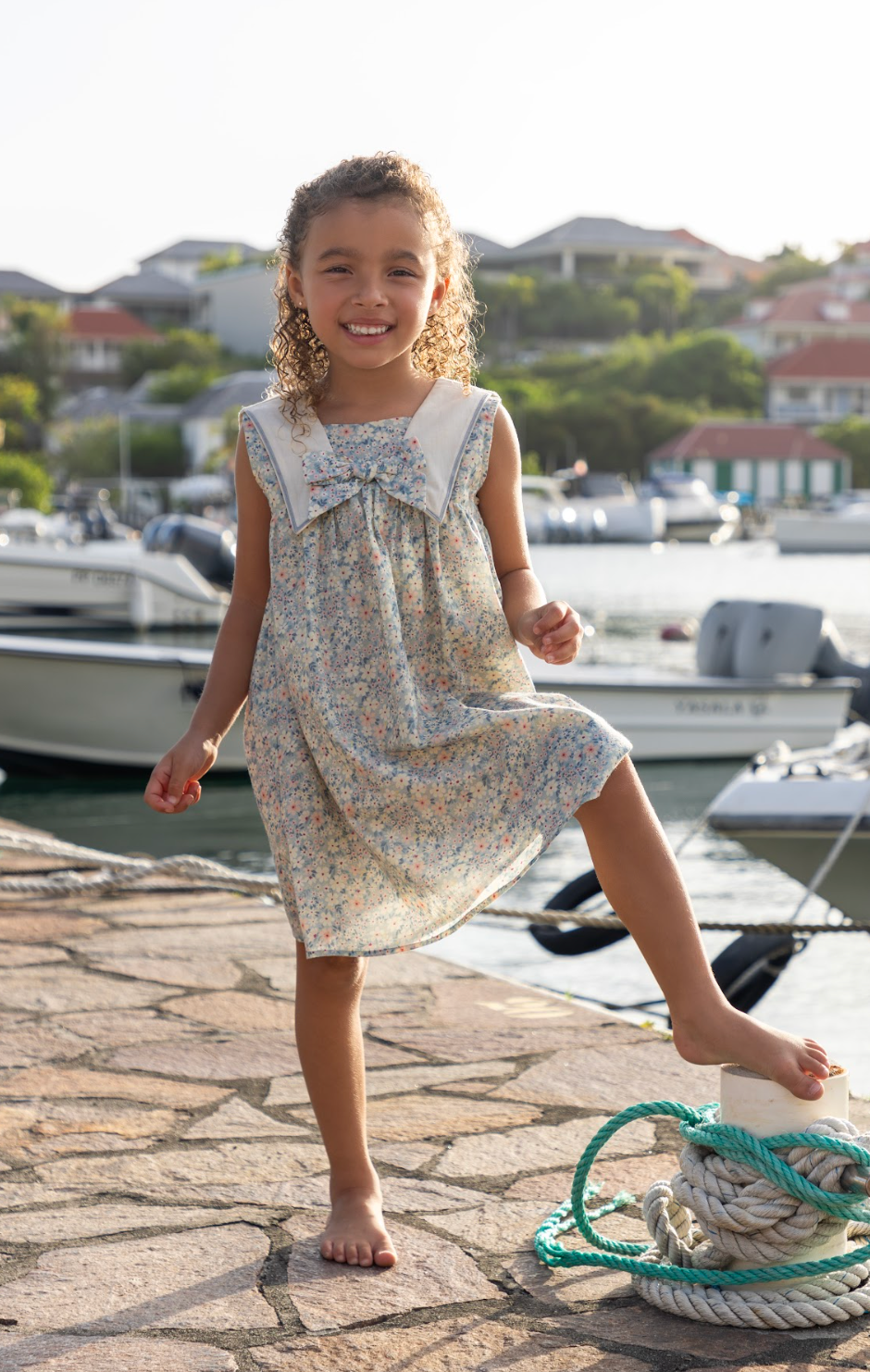 Amelia Print Sabrina Dress (Kid/Big Kid)